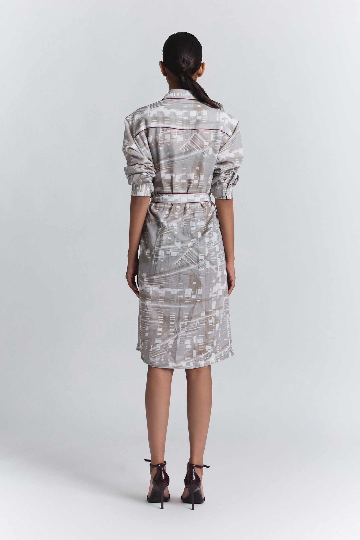 Contour Grid Shirt Dress
