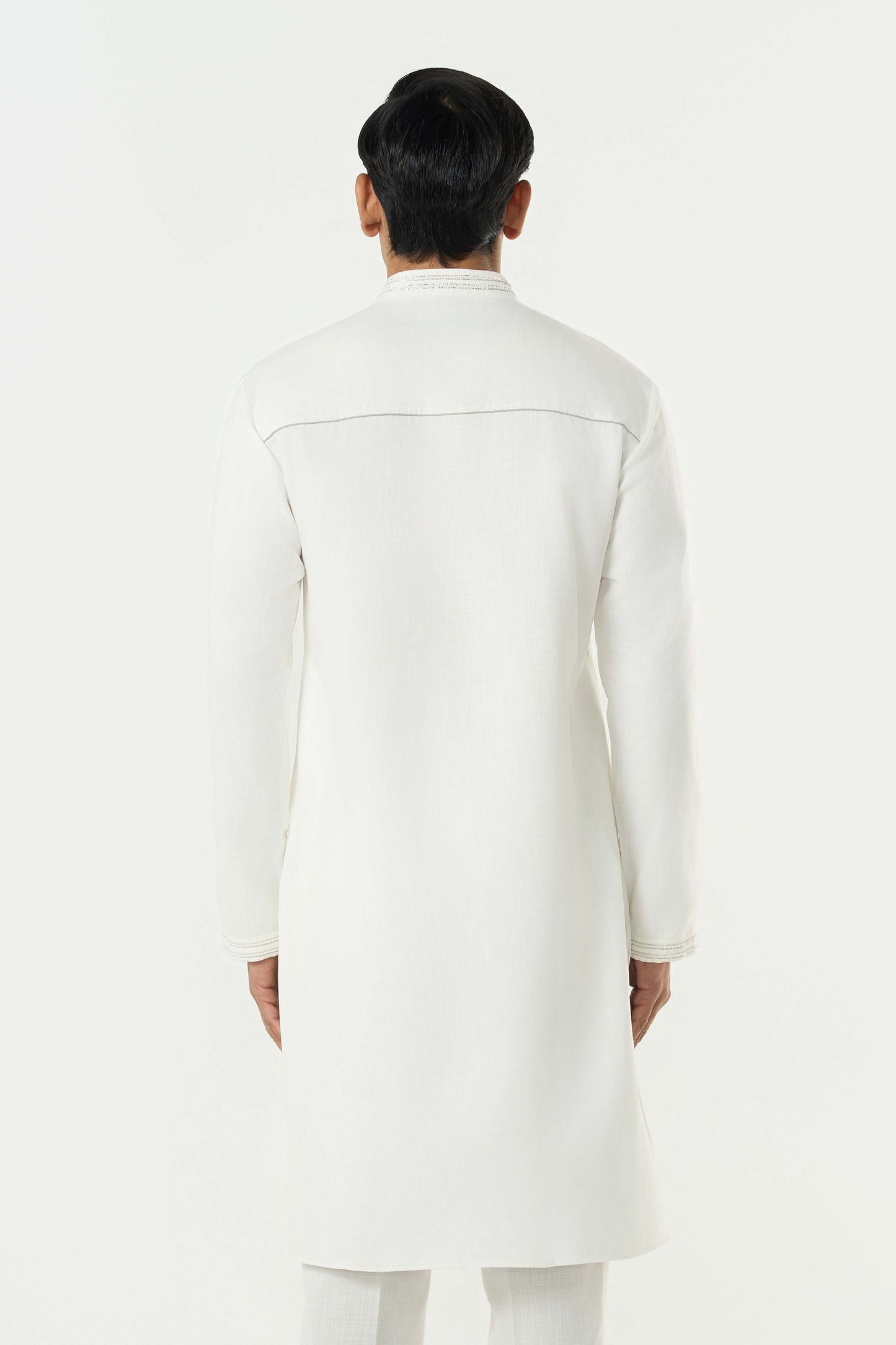 Geo Frame Kurta - Off White