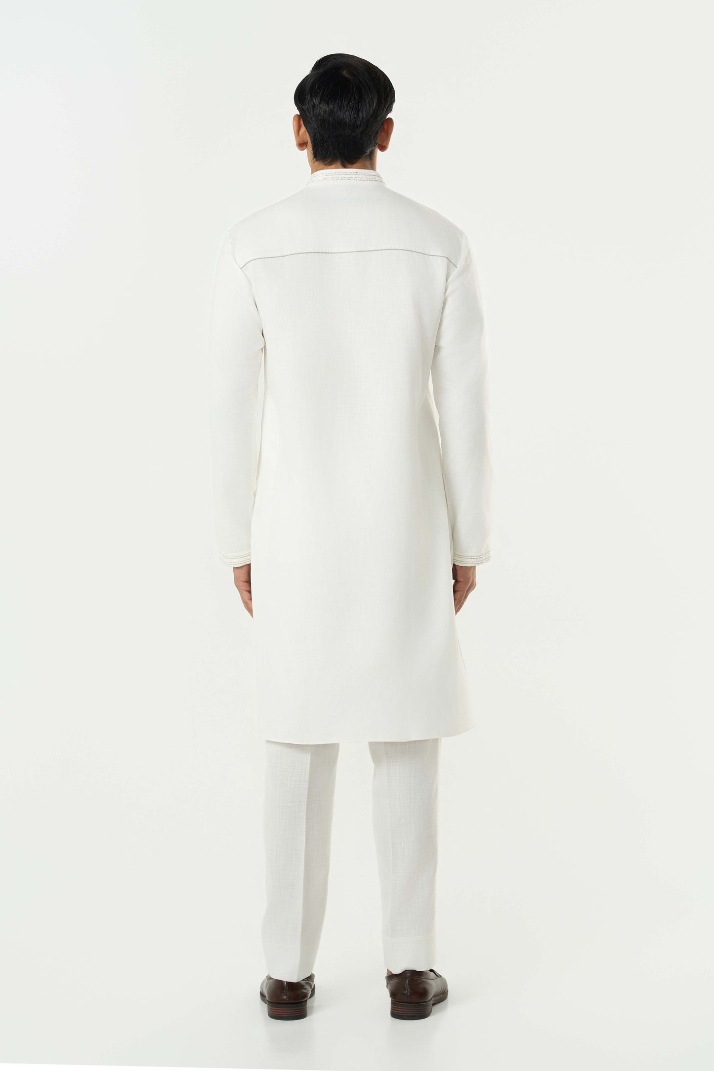 Geo Frame Kurta - Off White