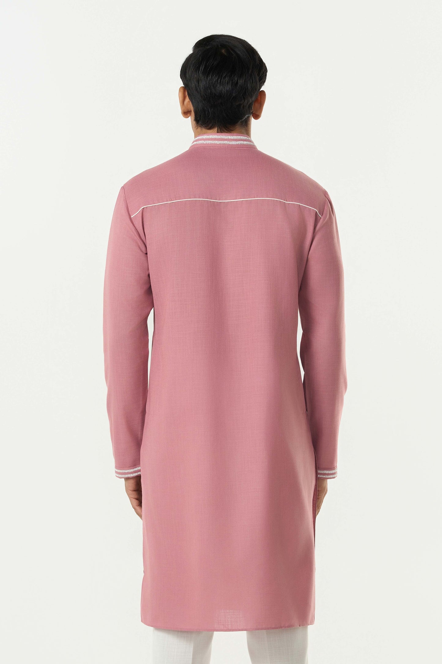 Geo Frame Kurta - Pink