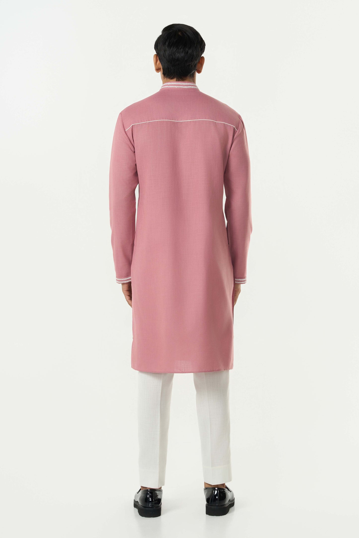 Geo Frame Kurta - Pink