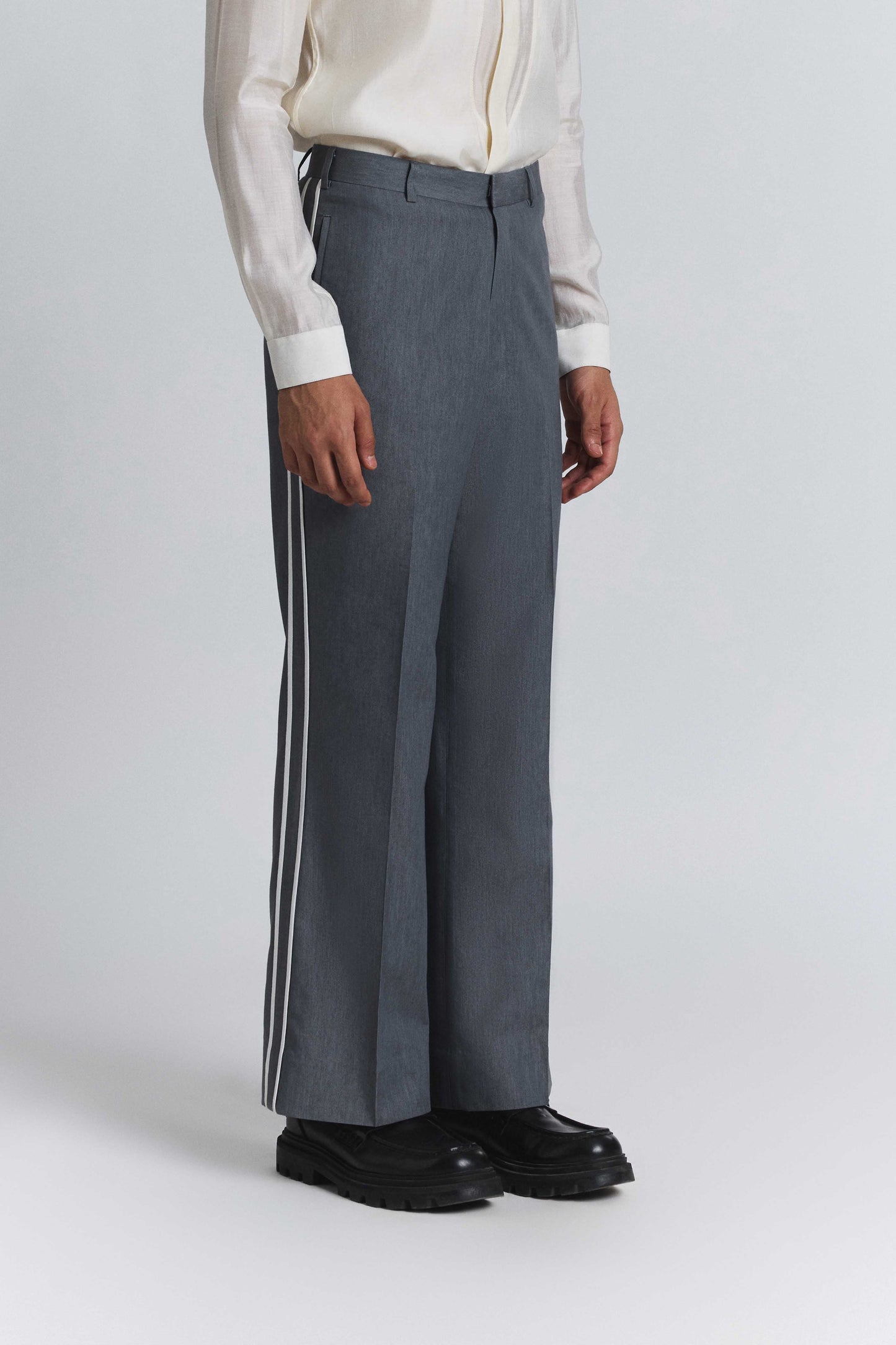 Geofaceted Piping Pants