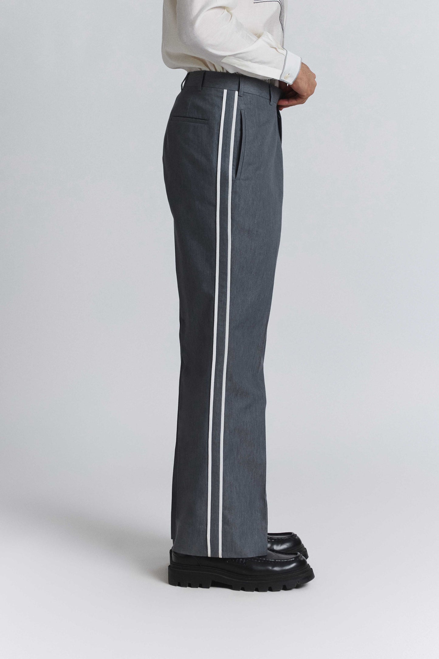 Geofaceted Piping Pants