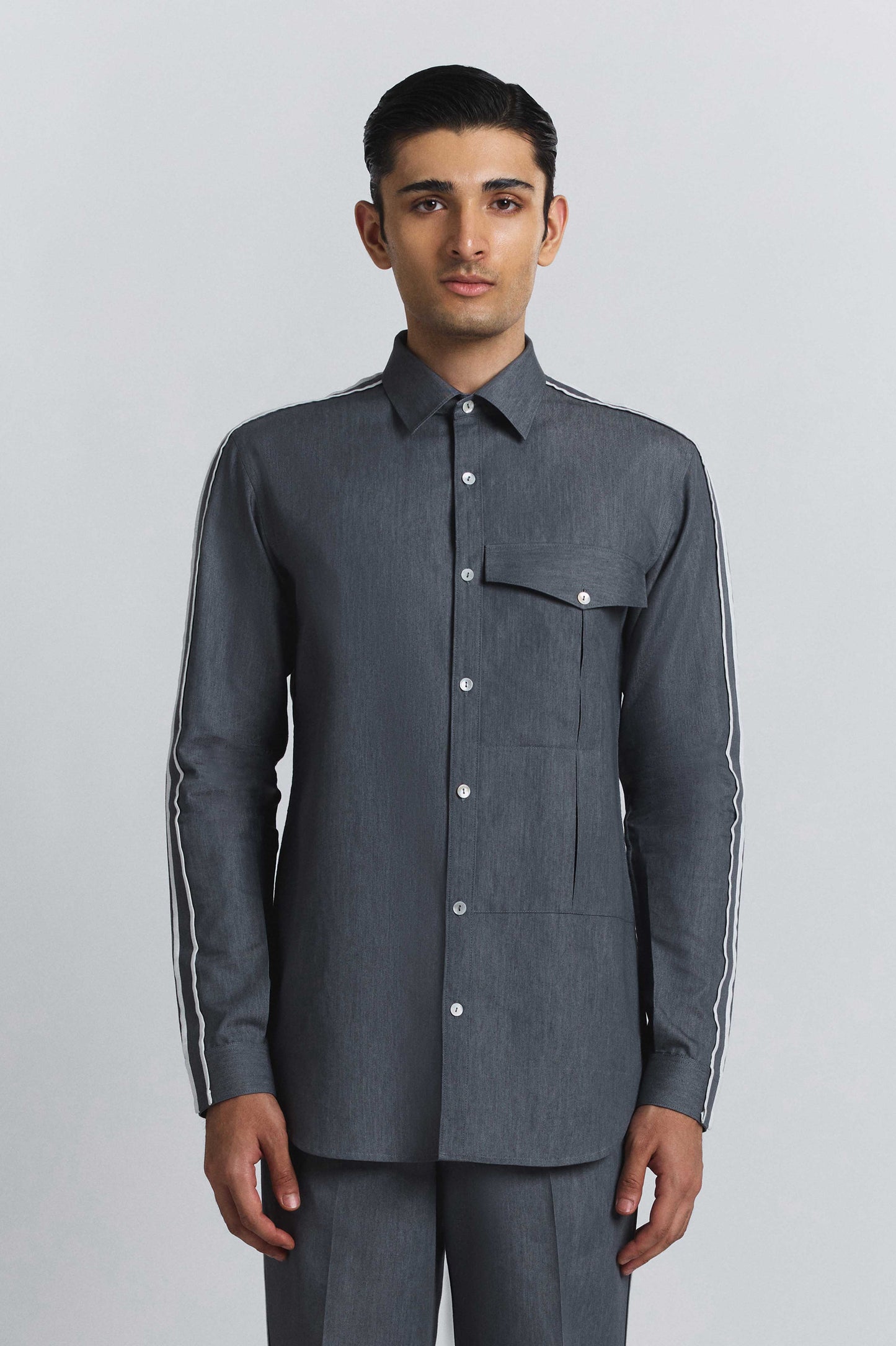 Geofaceted Piping Shirt