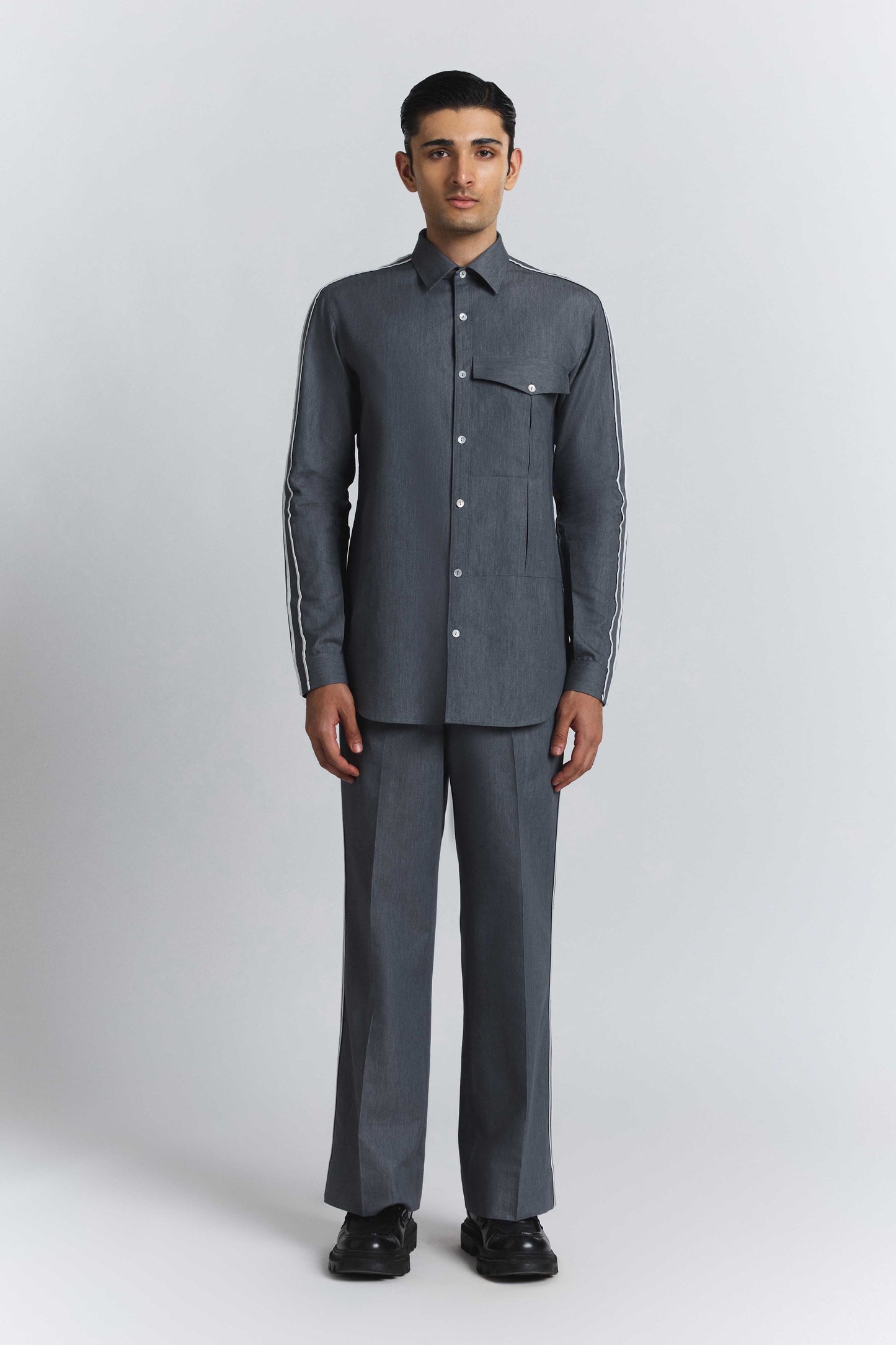 Geofaceted Piping Shirt