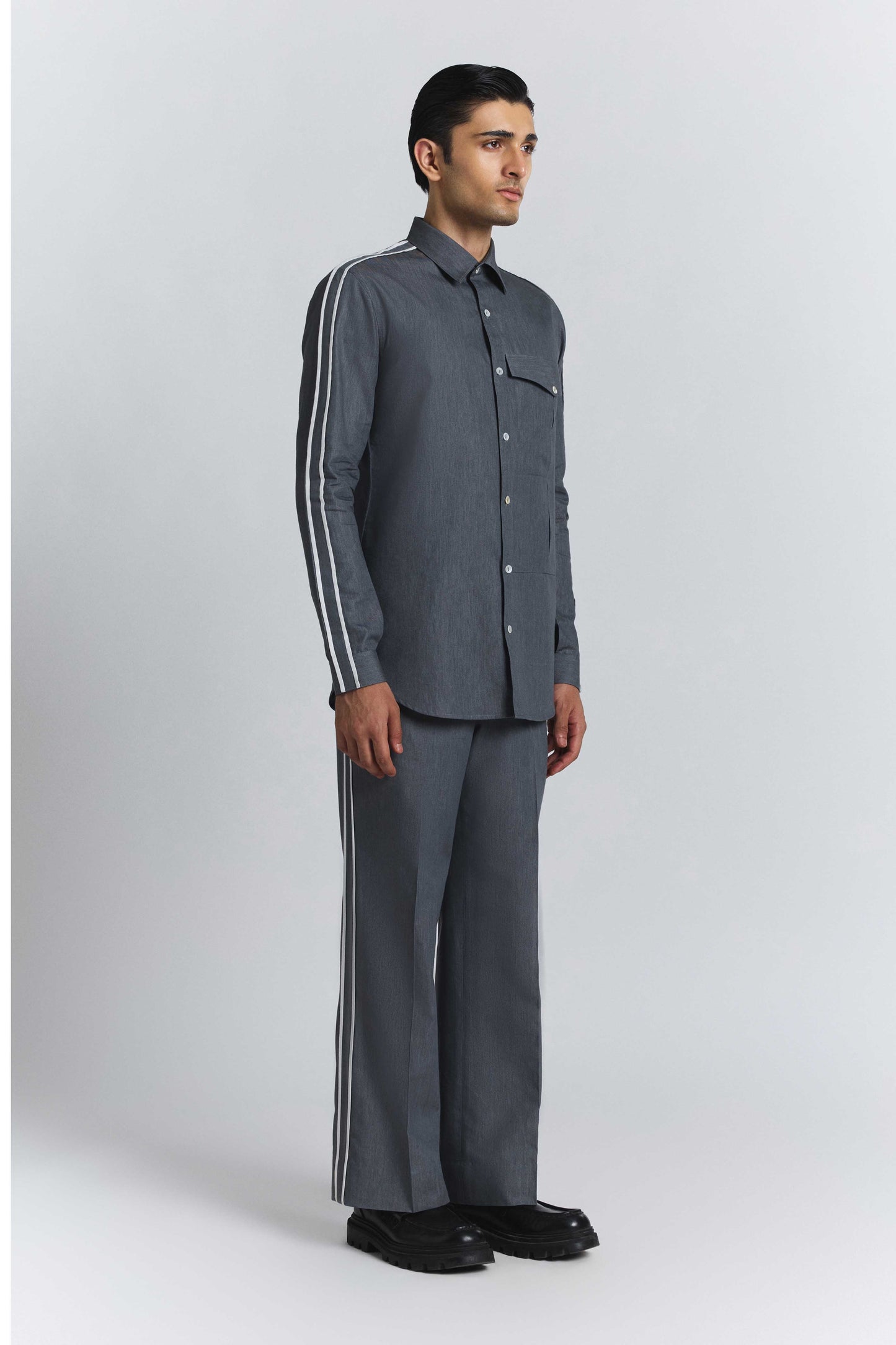 Geofaceted Piping Shirt