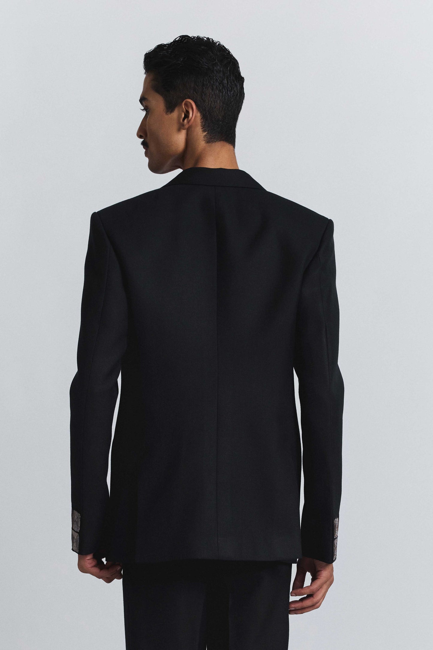 Grid Alloy Embellished Blazer