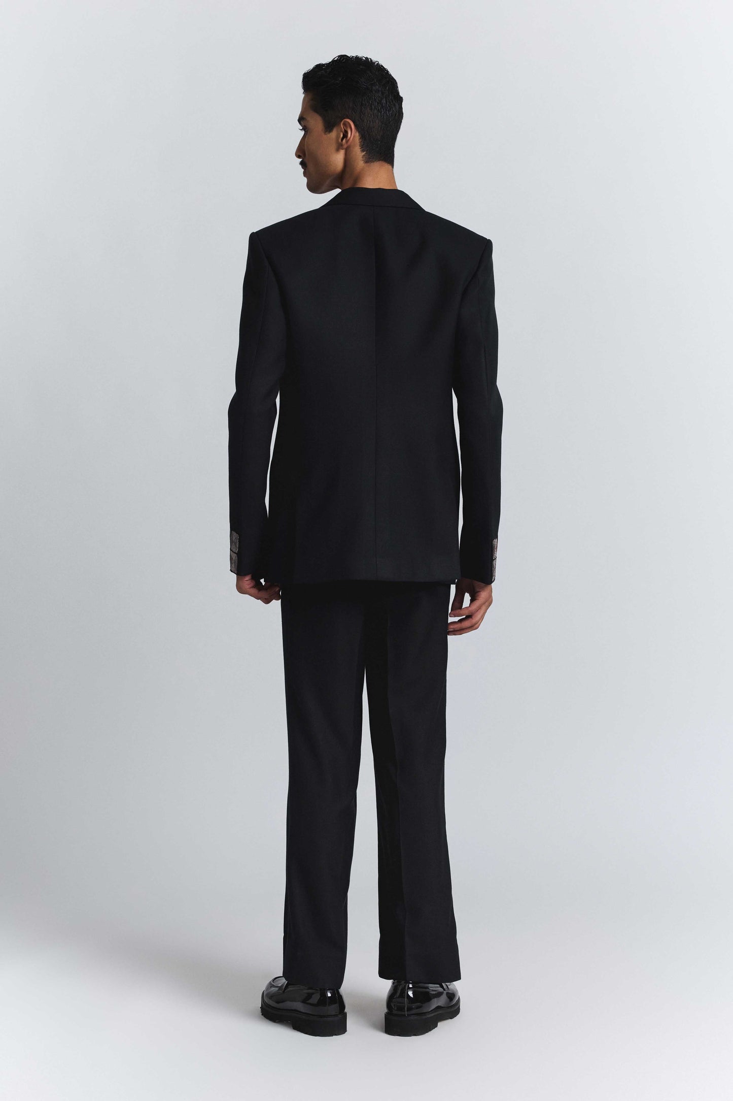 Grid Alloy Embellished Blazer