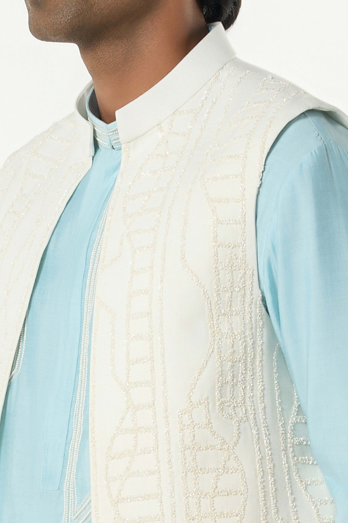 Grill Grid Bandi Jacket - Off White