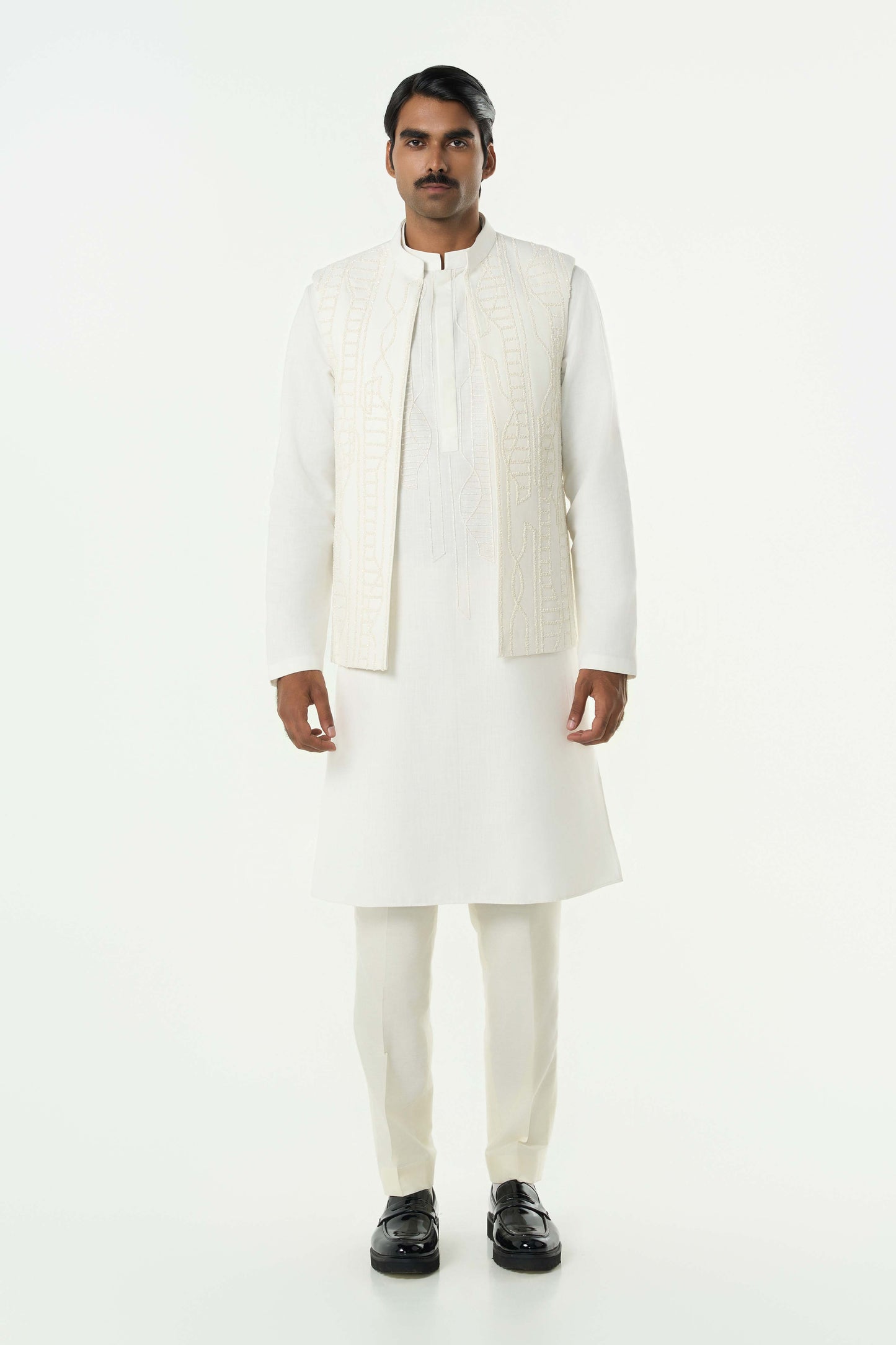 Grill Grid Bandi Jacket Set - Off White