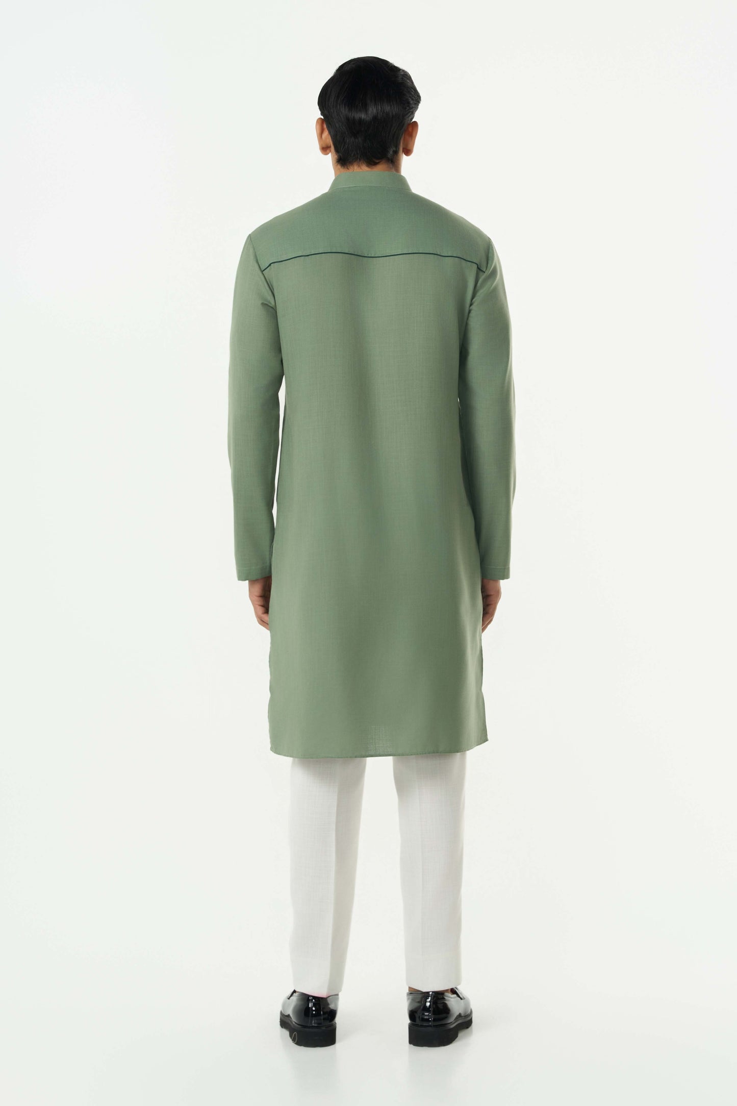 Grill Grid Bandi Jacket Set - Sage green
