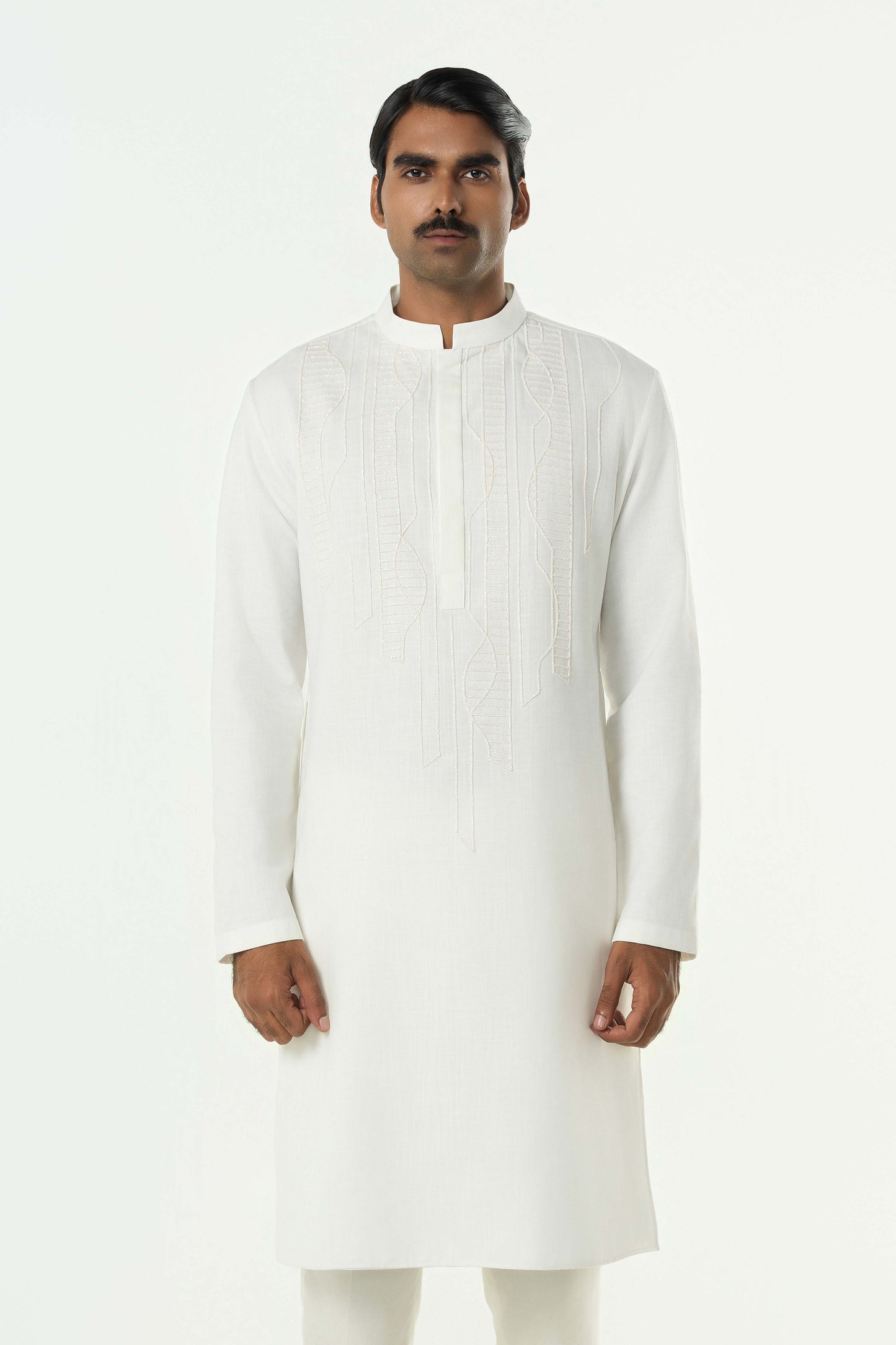 Grill Grid Kurta - Off White