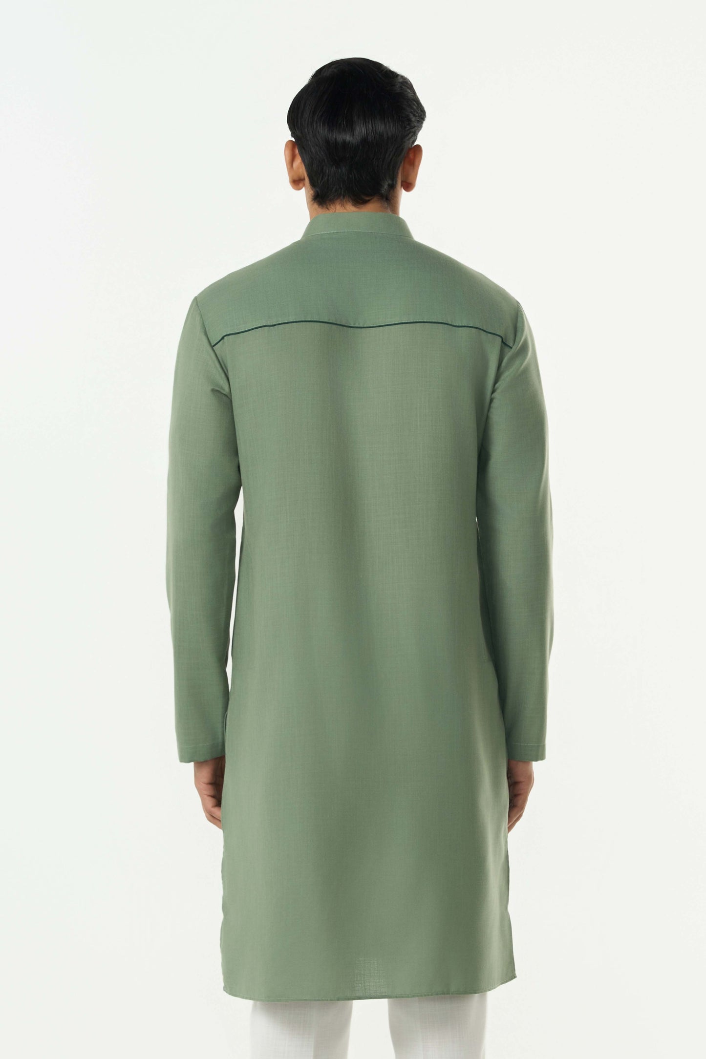 Grill Grid Kurta - Sage Green