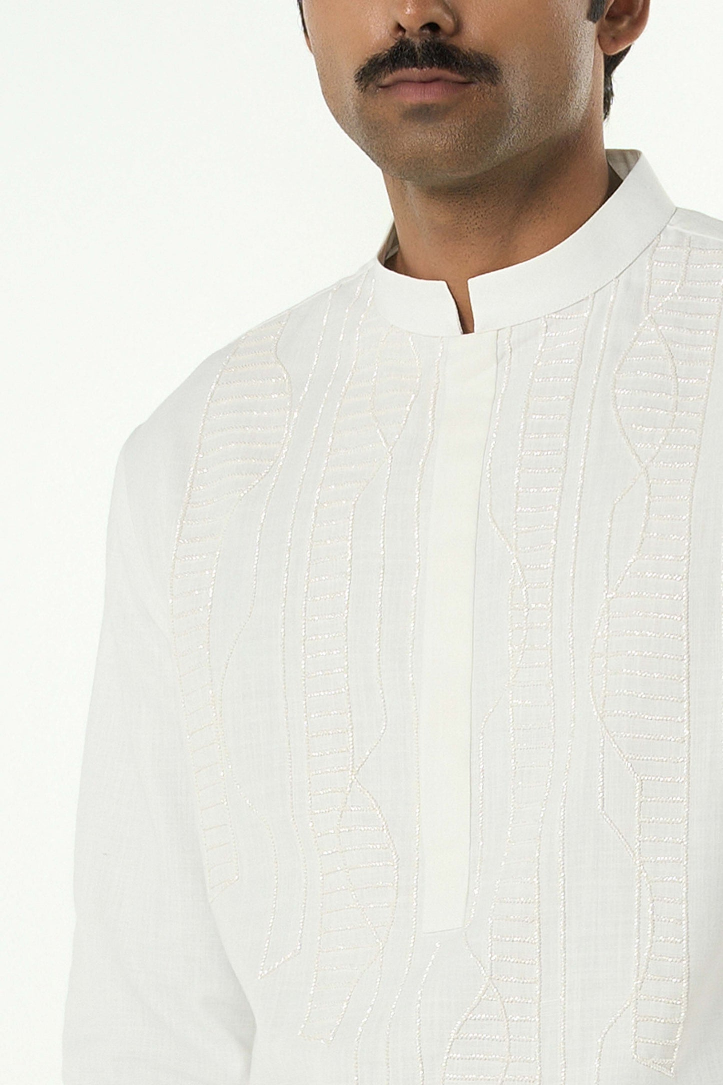 Grill Grid Kurta - Off White