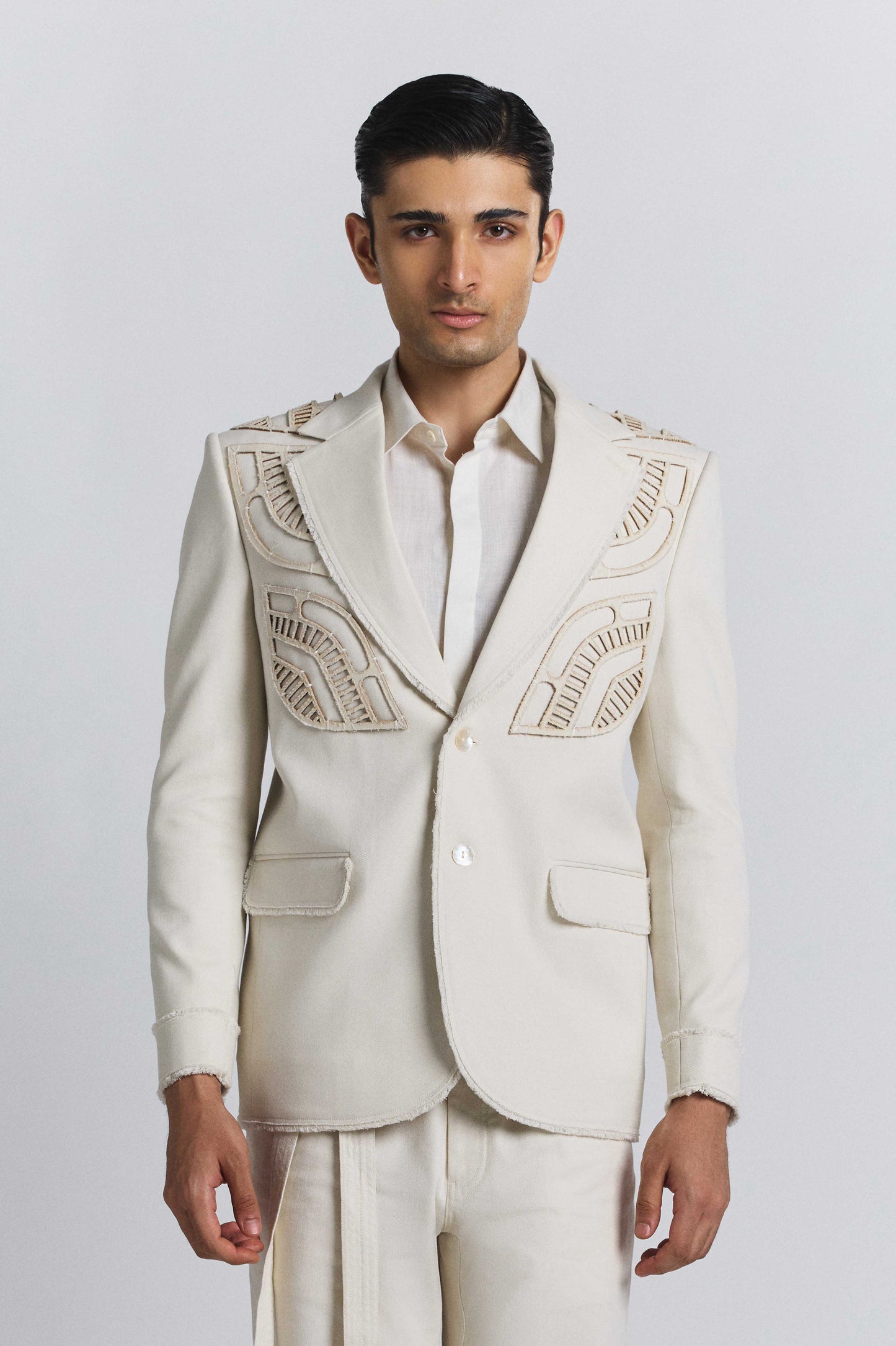 Ivory Laser Cut Blazer