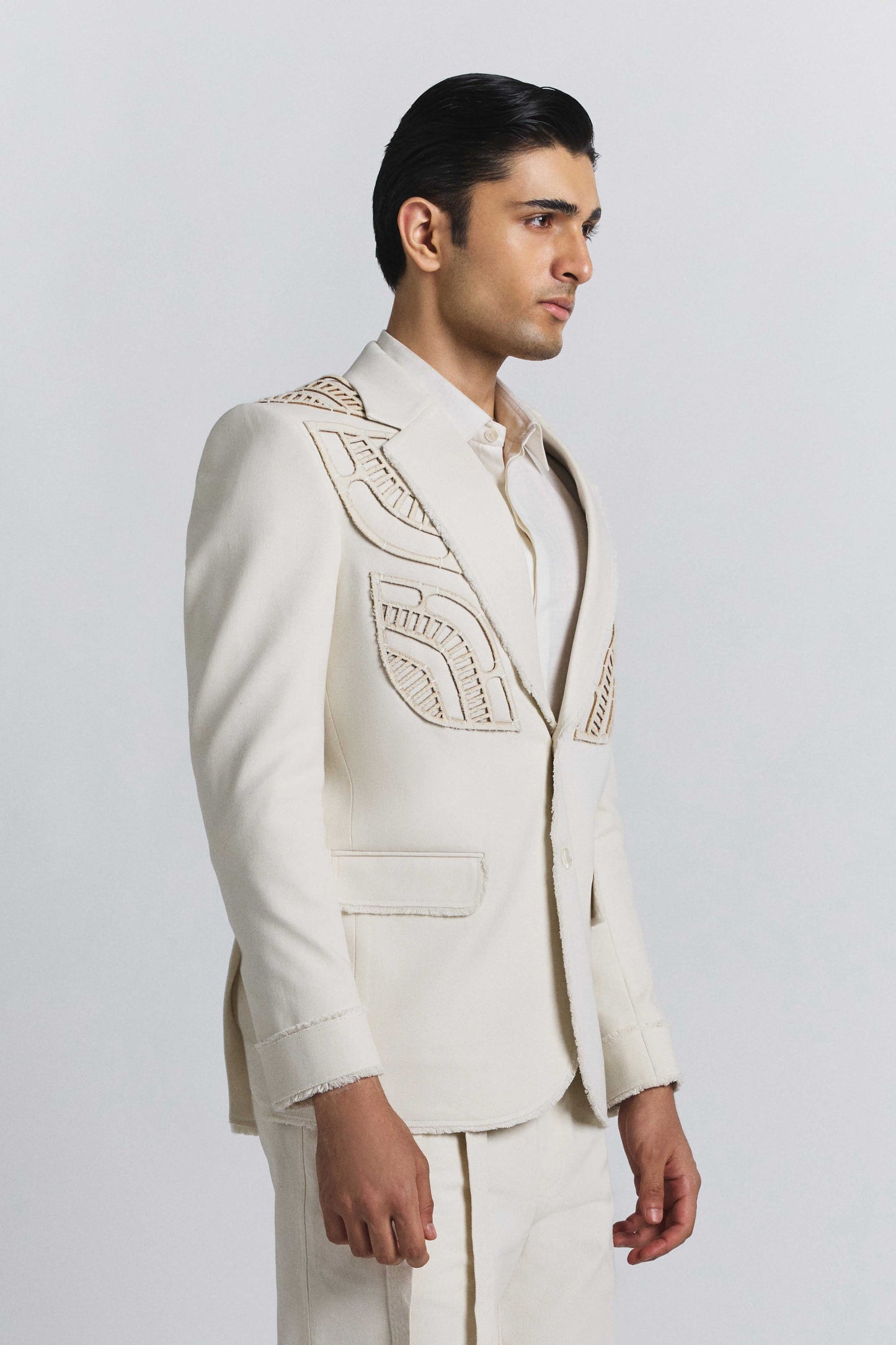 Ivory Laser Cut Blazer