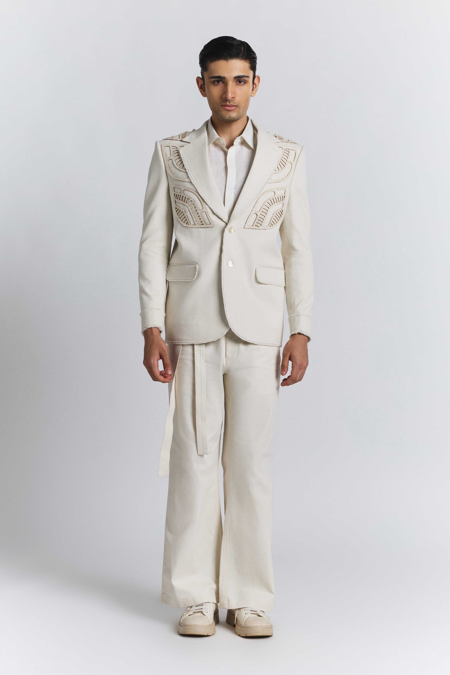 Ivory Laser Cut Blazer
