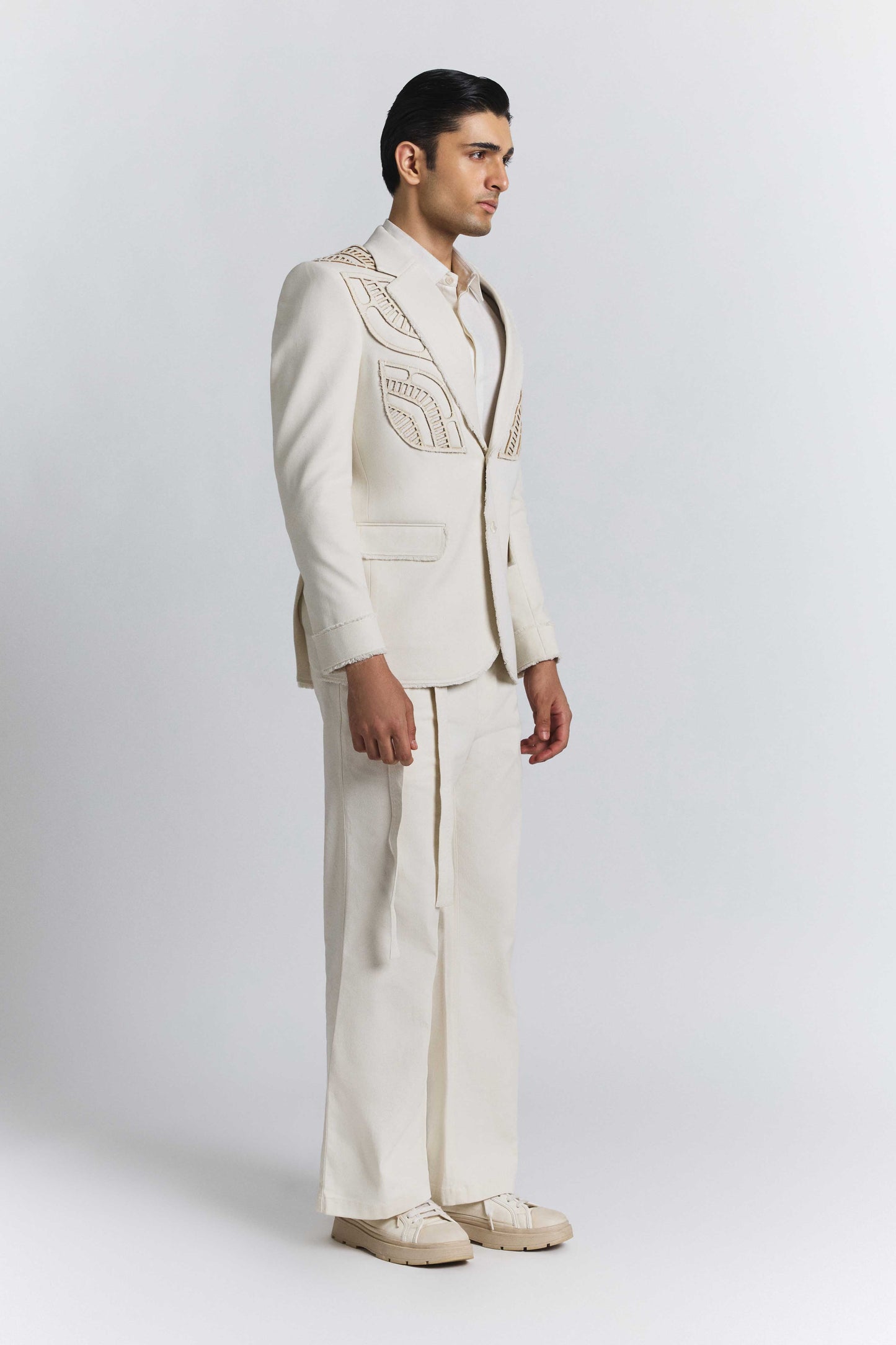 Ivory Laser Cut Blazer
