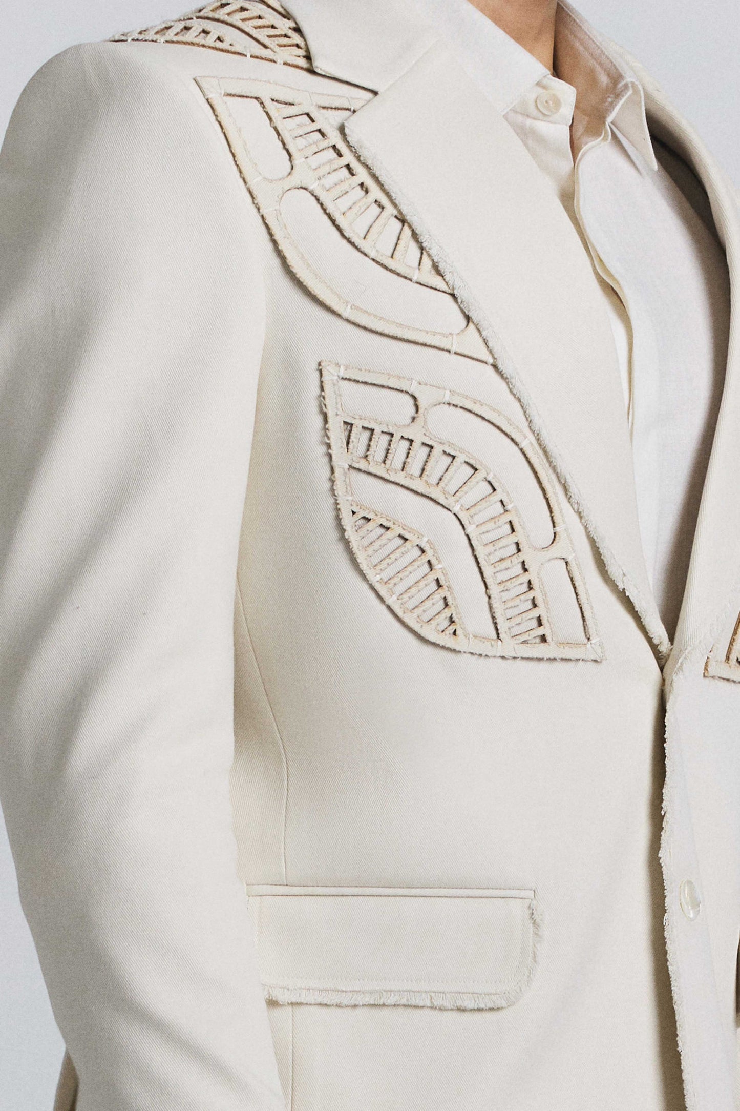 Ivory Laser Cut Blazer