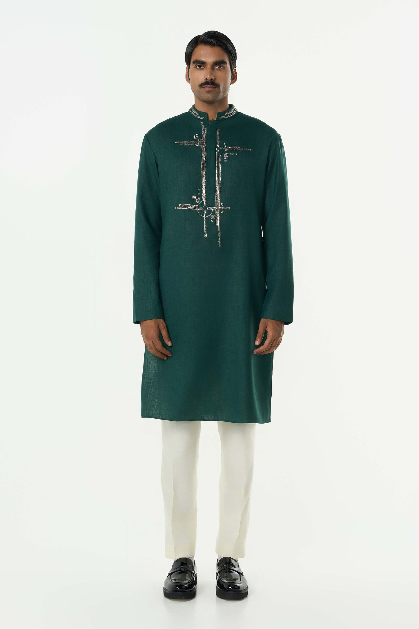 Lunar Bay Kurta - Bottle Green