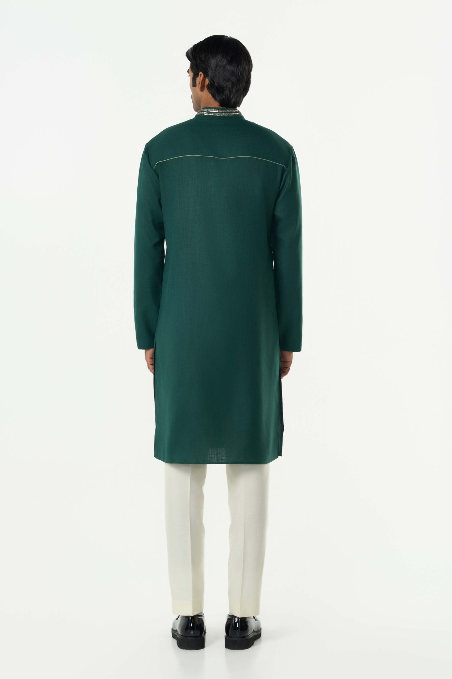Lunar Bay Kurta - Bottle Green