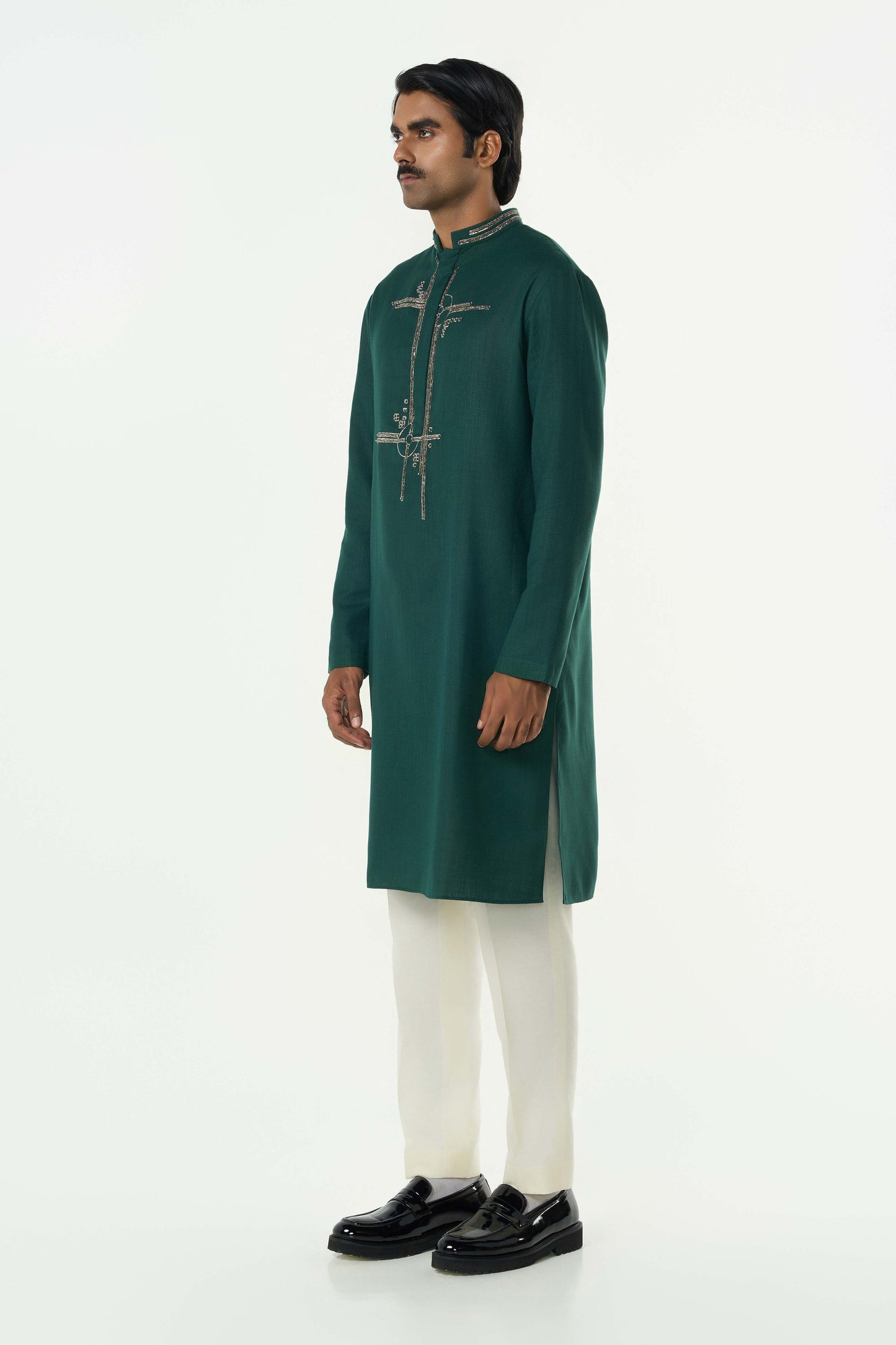 Lunar Bay Kurta - Bottle Green