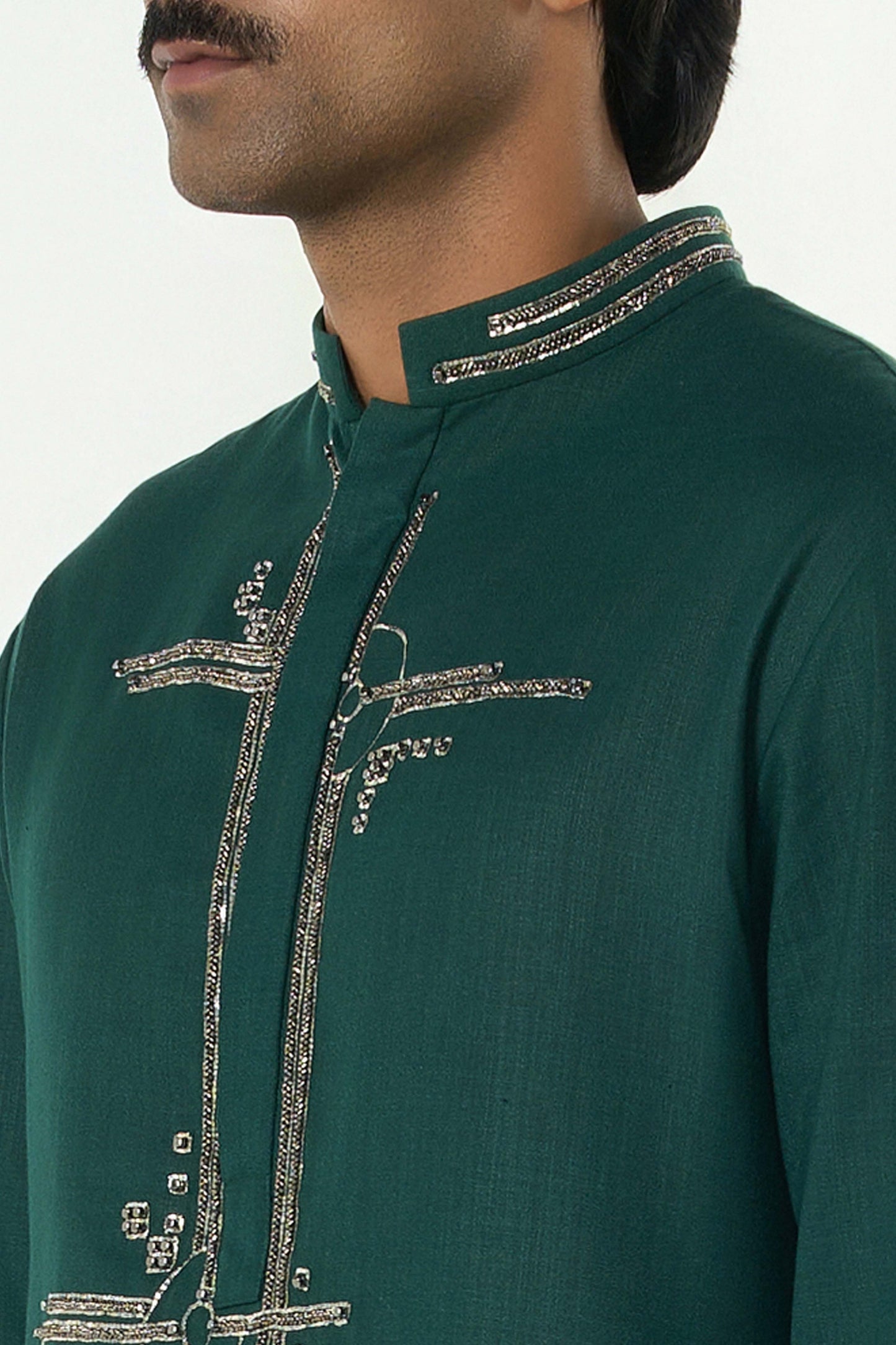 Lunar Bay Kurta - Bottle Green