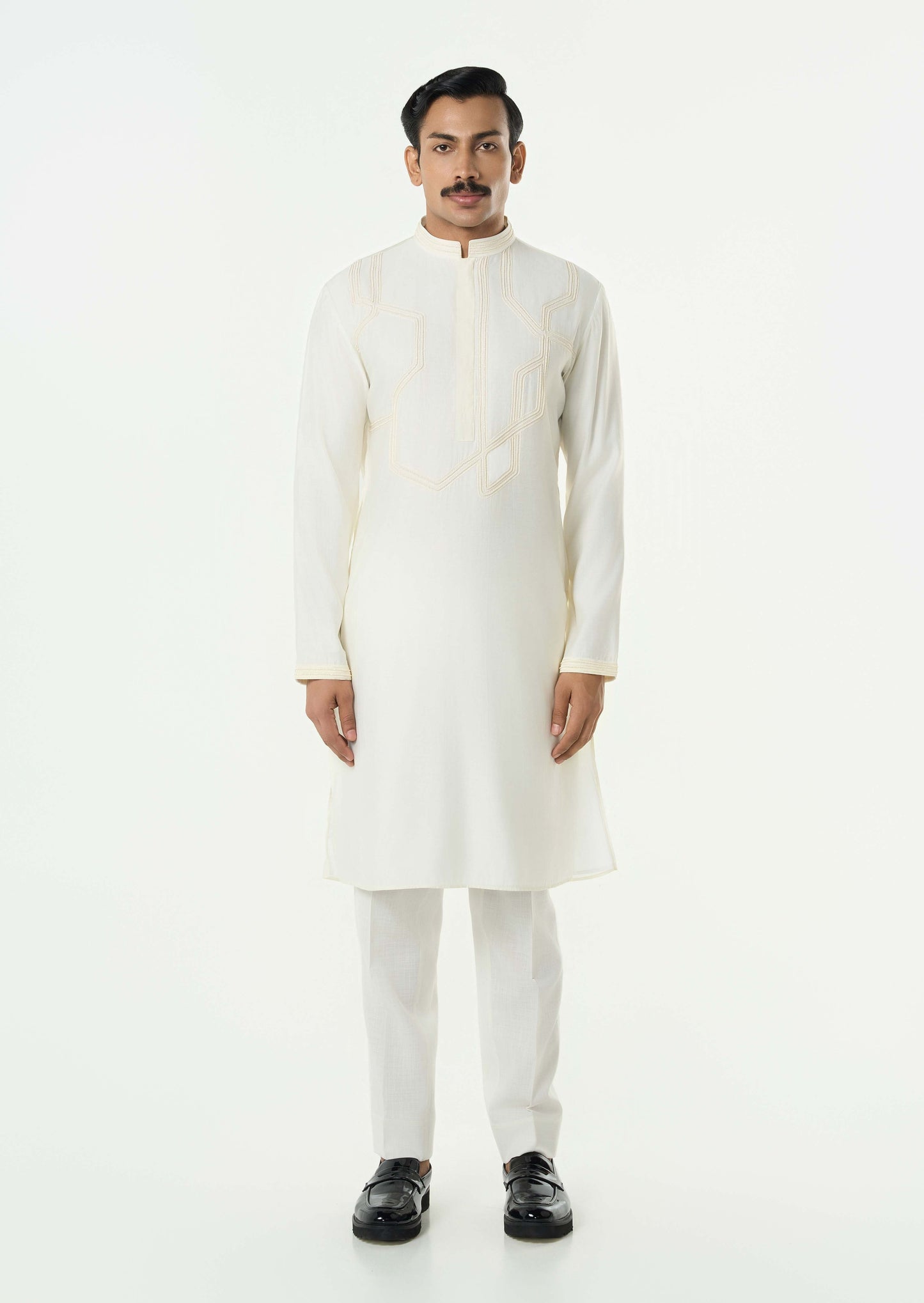 Meta Twist Kurta - Ivory
