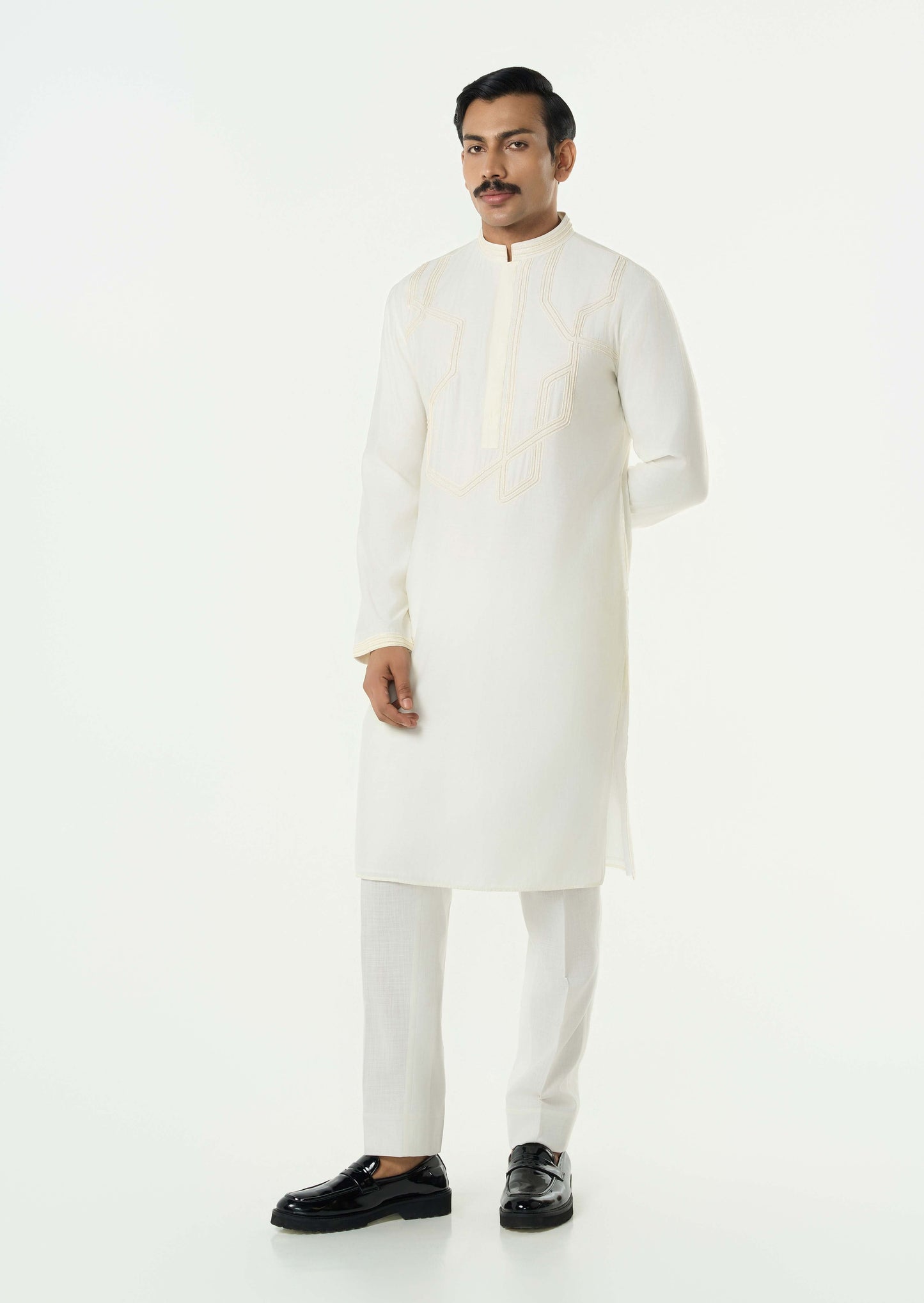 Meta Twist Kurta - Ivory