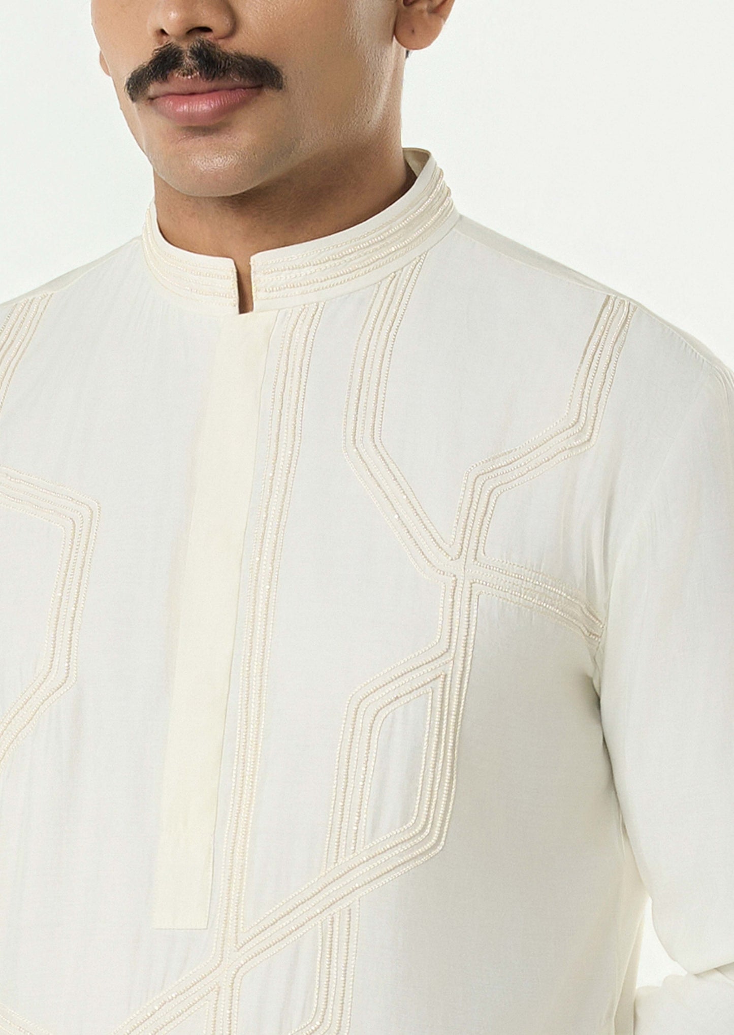 Meta Twist Kurta - Ivory