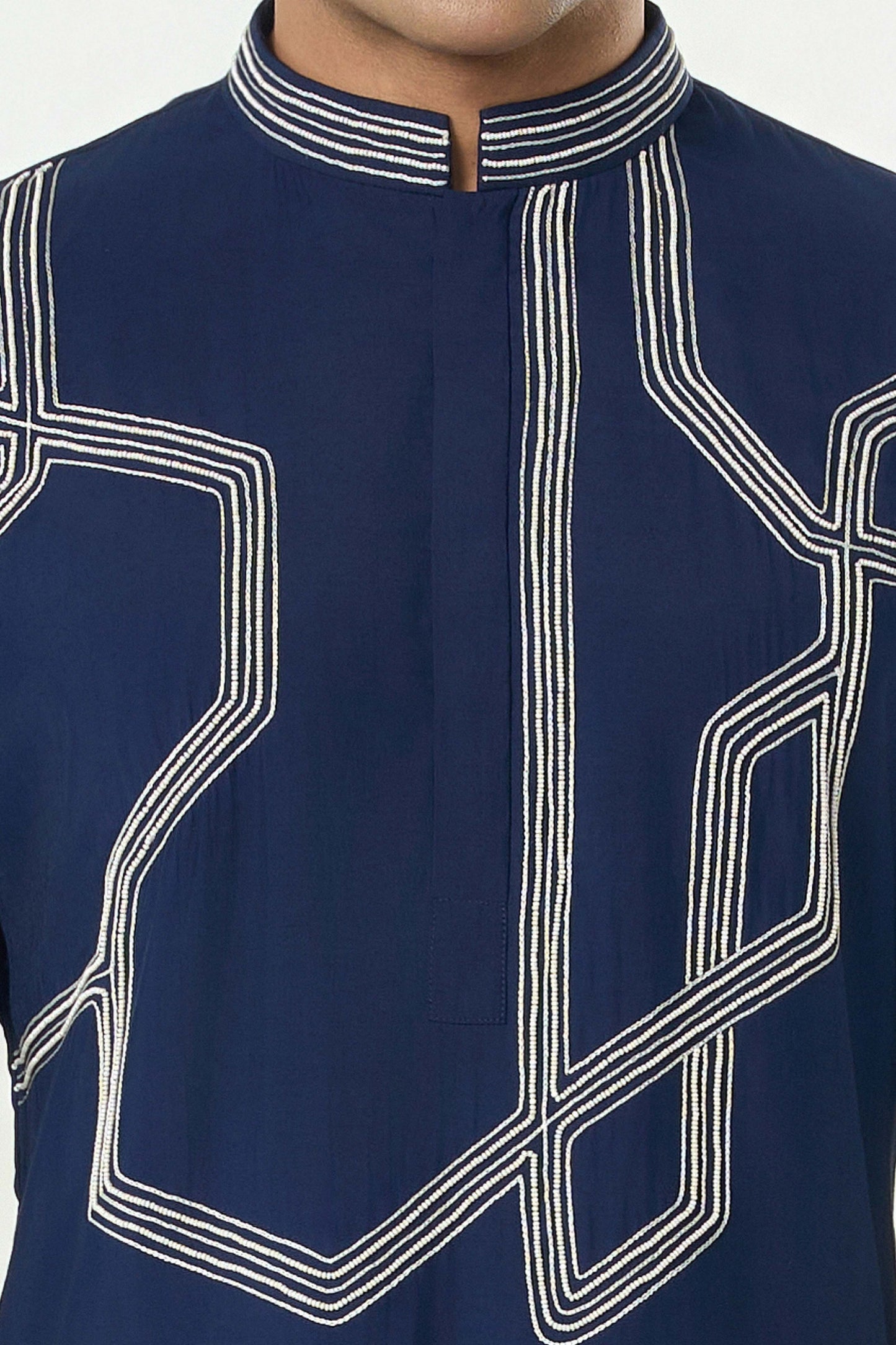 Meta Twist Kurta - Navy Blue
