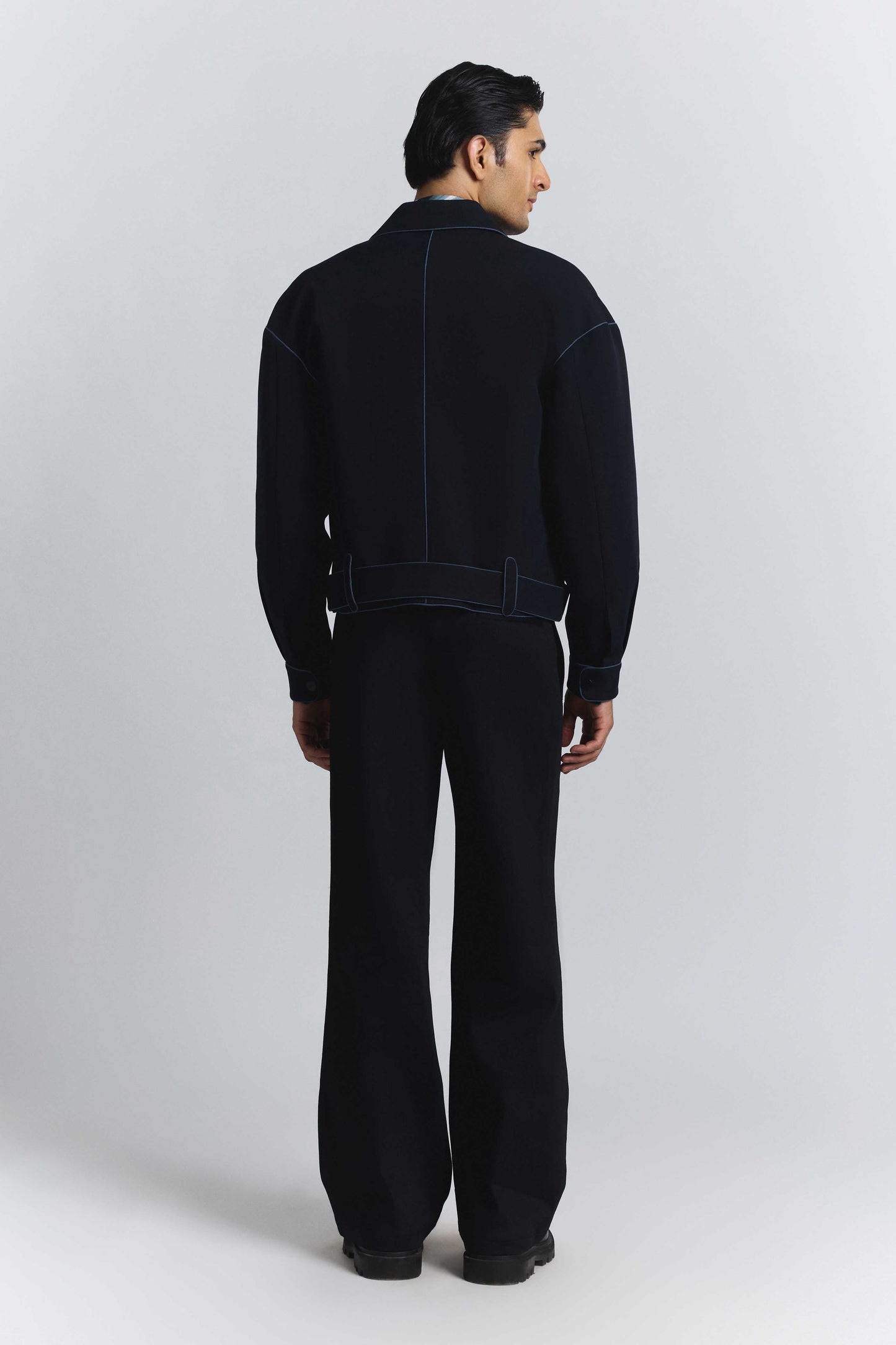 Navy Piping Bomber Jacket