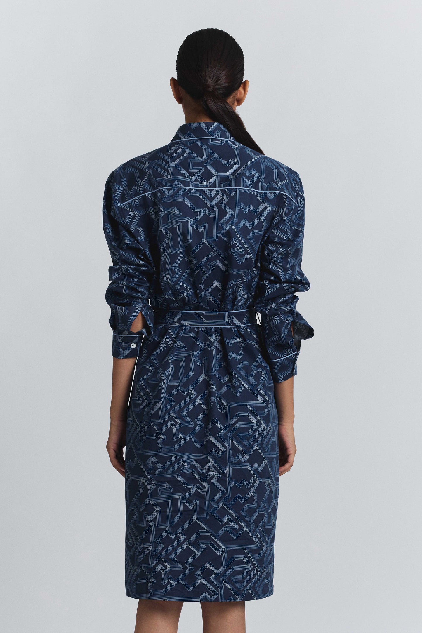 Navy Transitional Shirt Dress