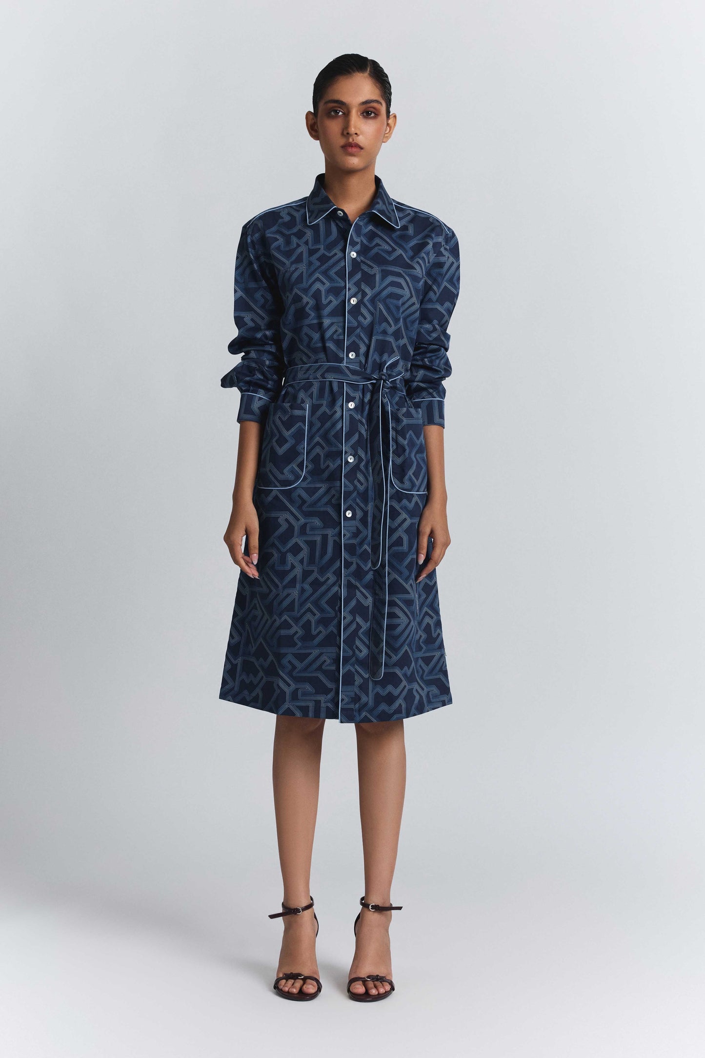 Navy Transitional Shirt Dress