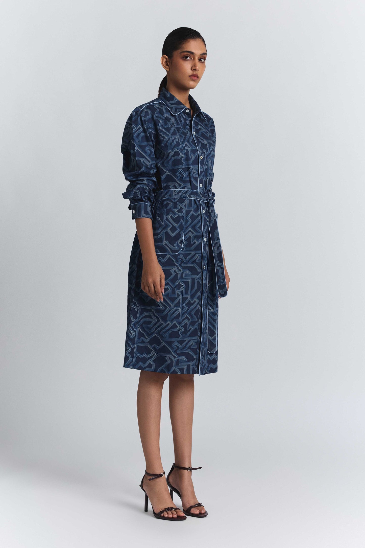 Navy Transitional Shirt Dress