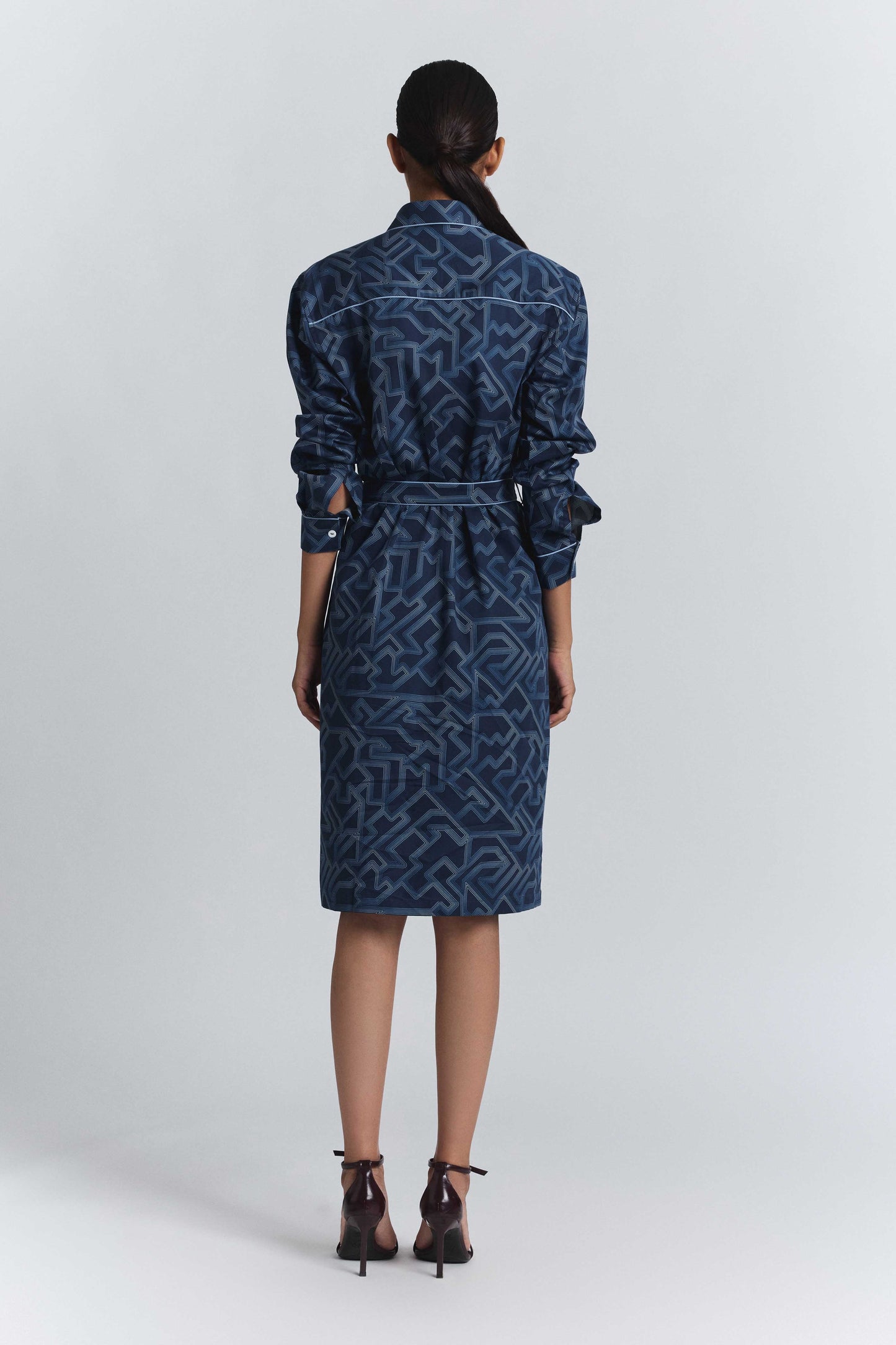 Navy Transitional Shirt Dress