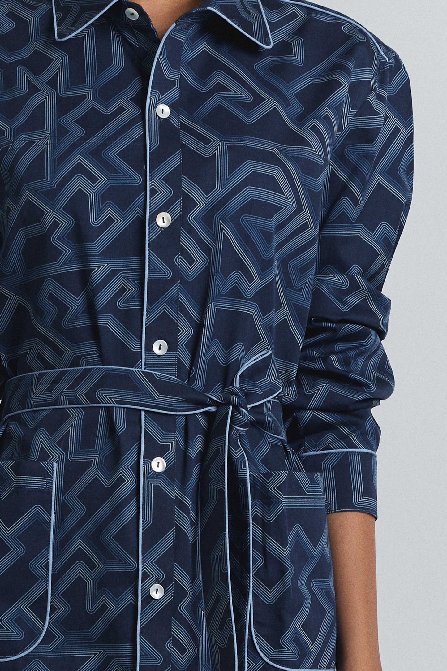 Navy Transitional Shirt Dress