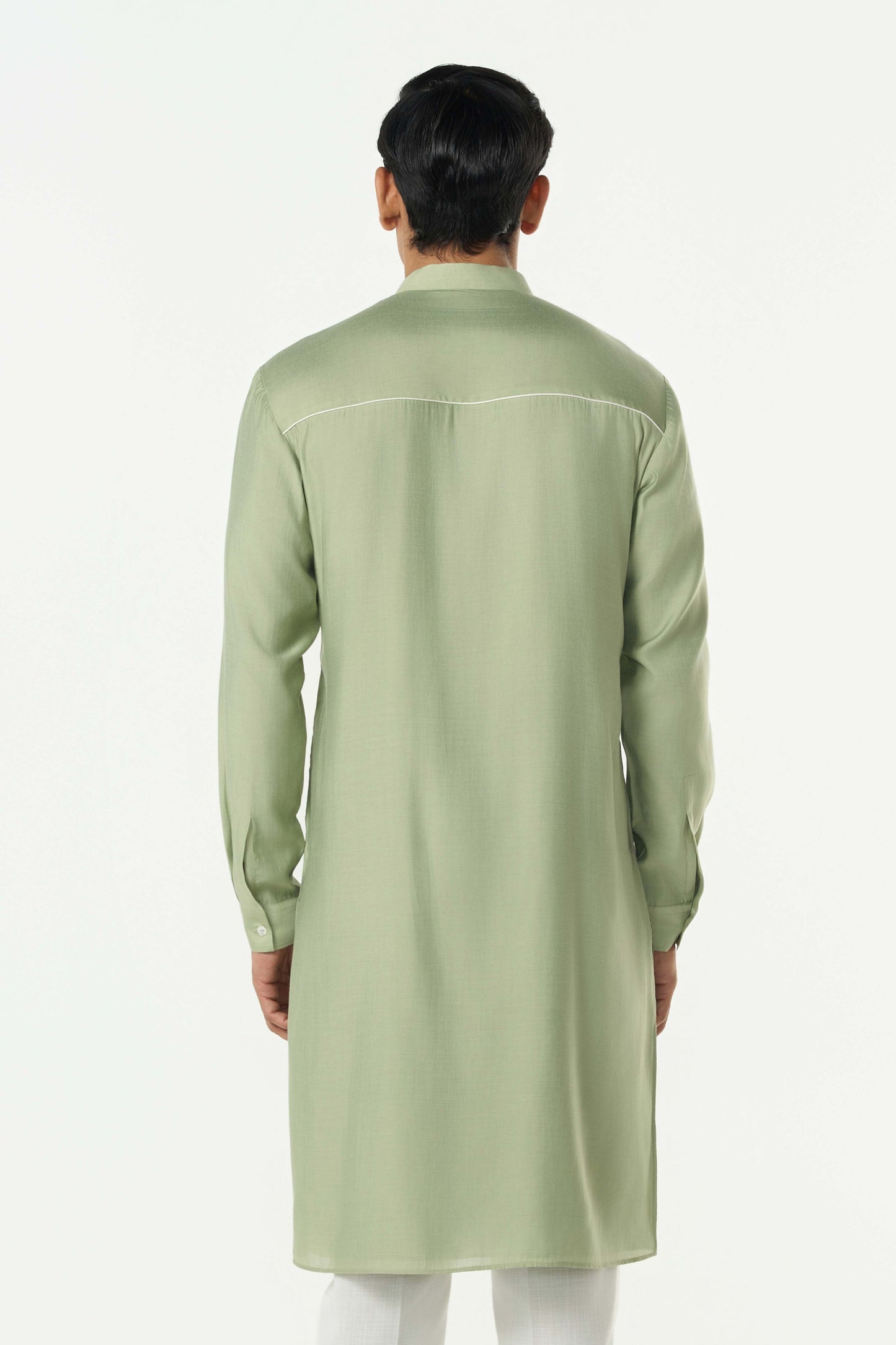 Pixel Warp Kurta - Sage Green
