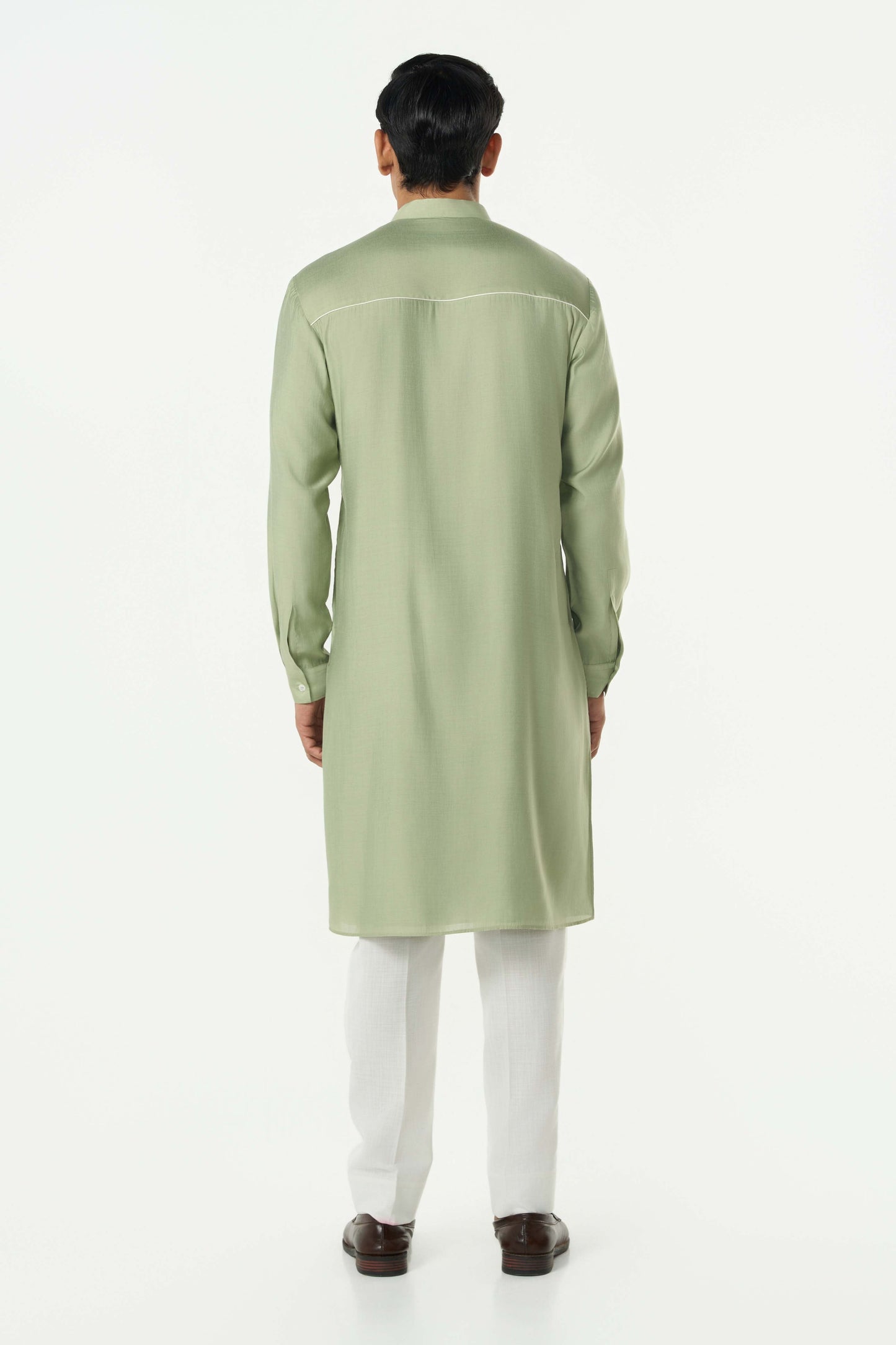 Pixel Warp Kurta - Sage Green