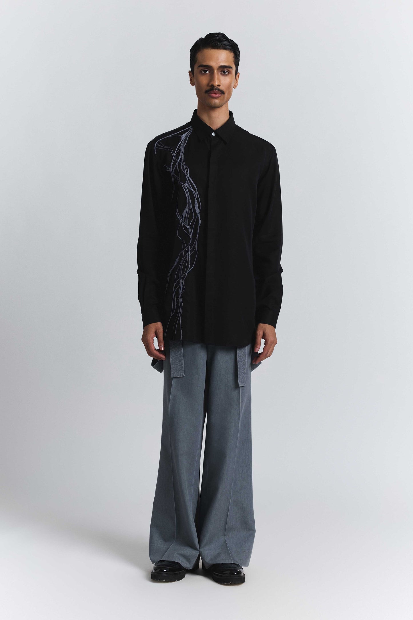 Polylineal Embroidered Shirt