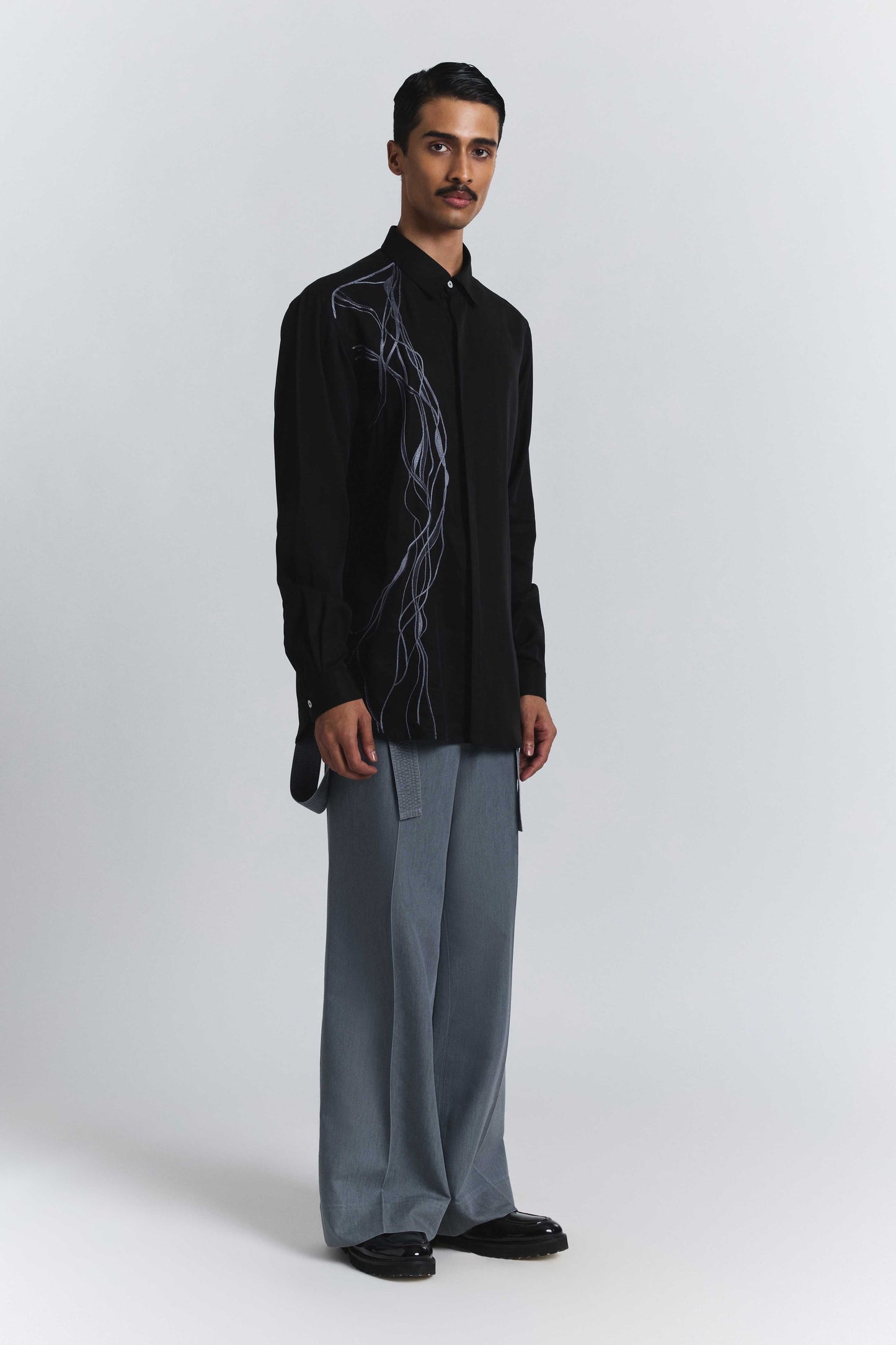 Polylineal Embroidered Shirt