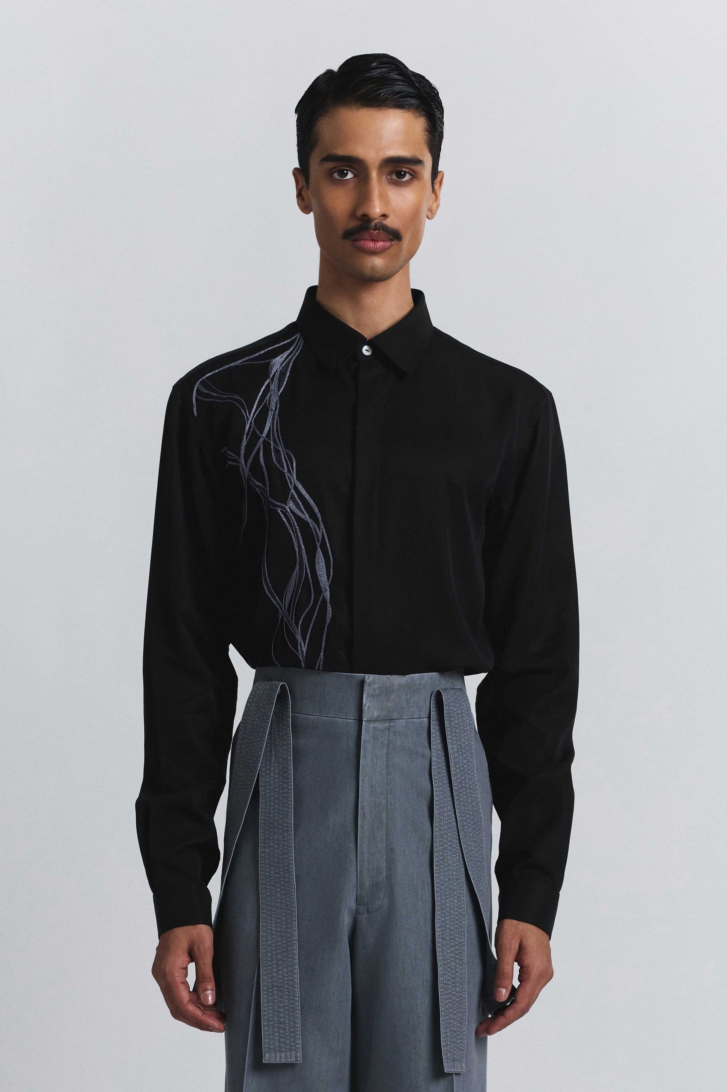 Polylineal Embroidered Shirt