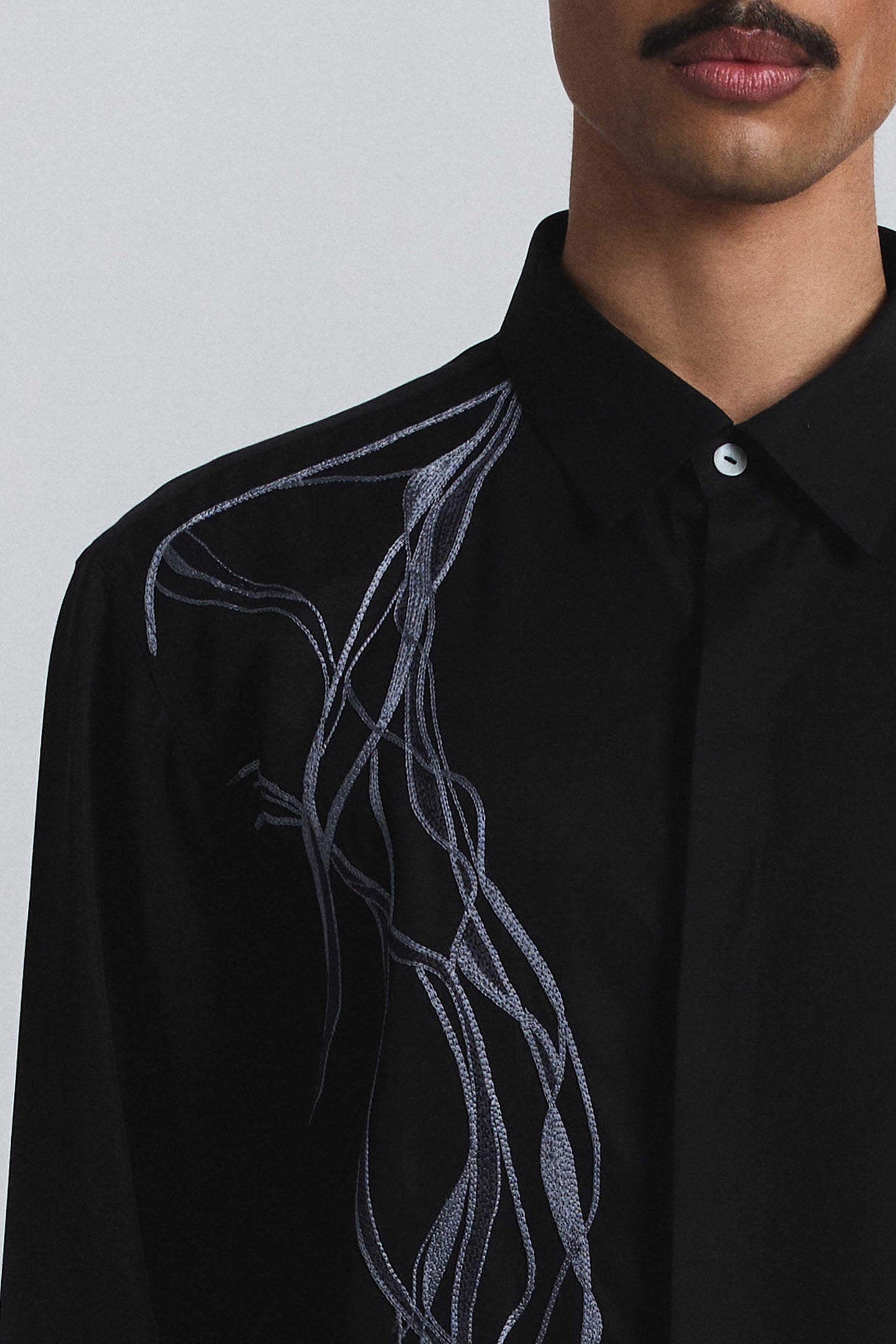 Polylineal Embroidered Shirt