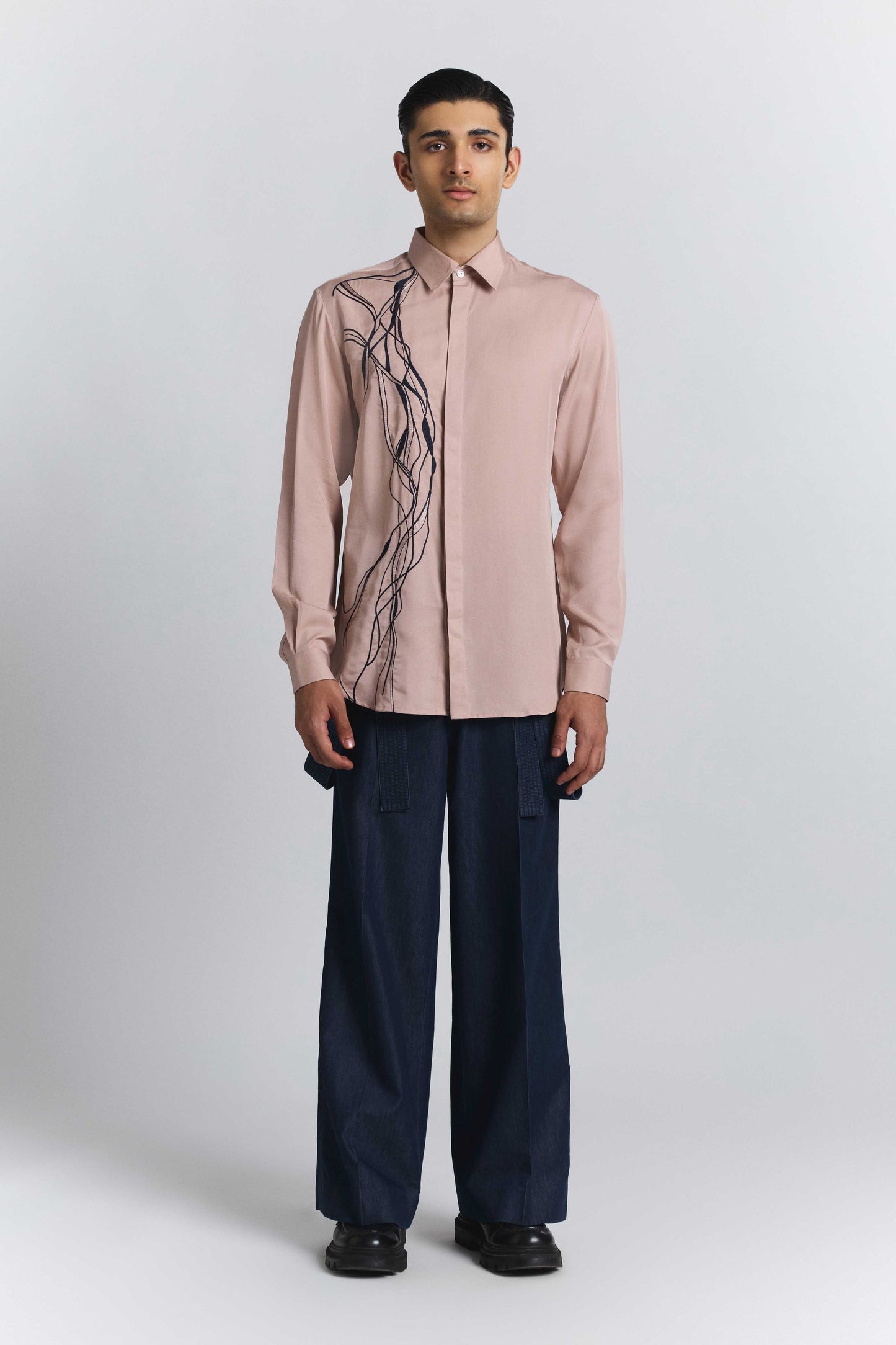 Polylineal Embroidered Shirt