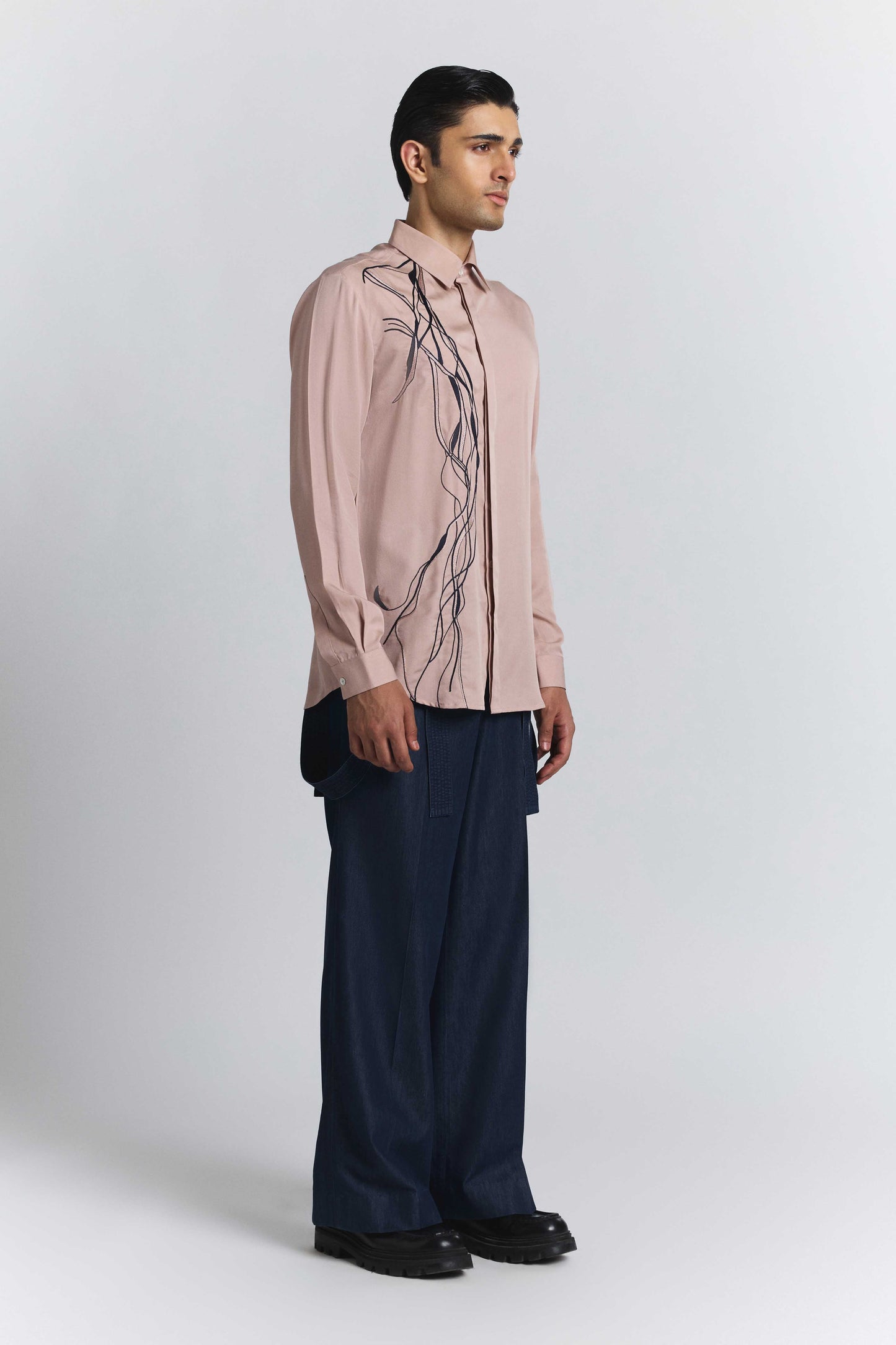 Polylineal Embroidered Shirt