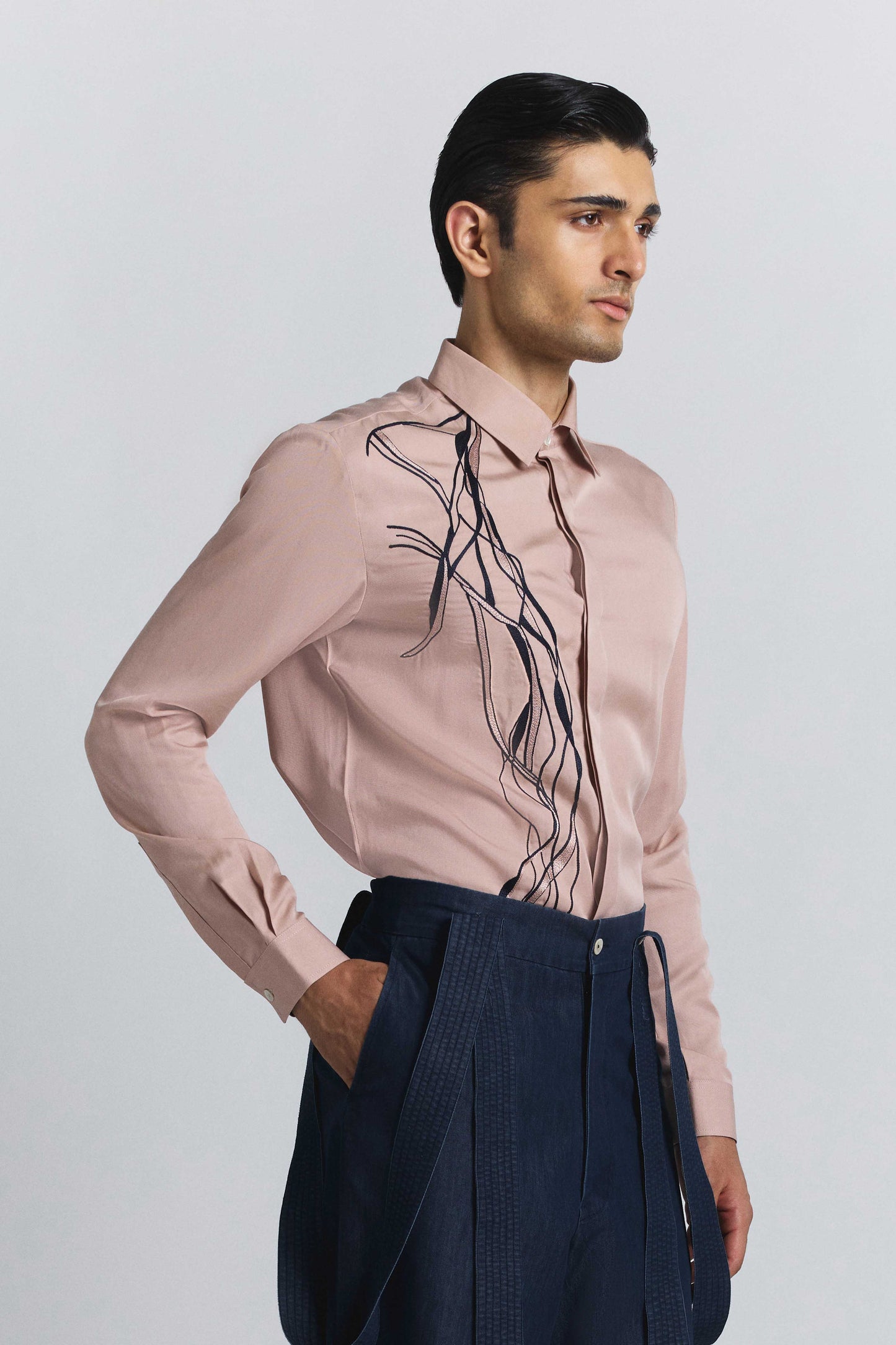 Polylineal Embroidered Shirt