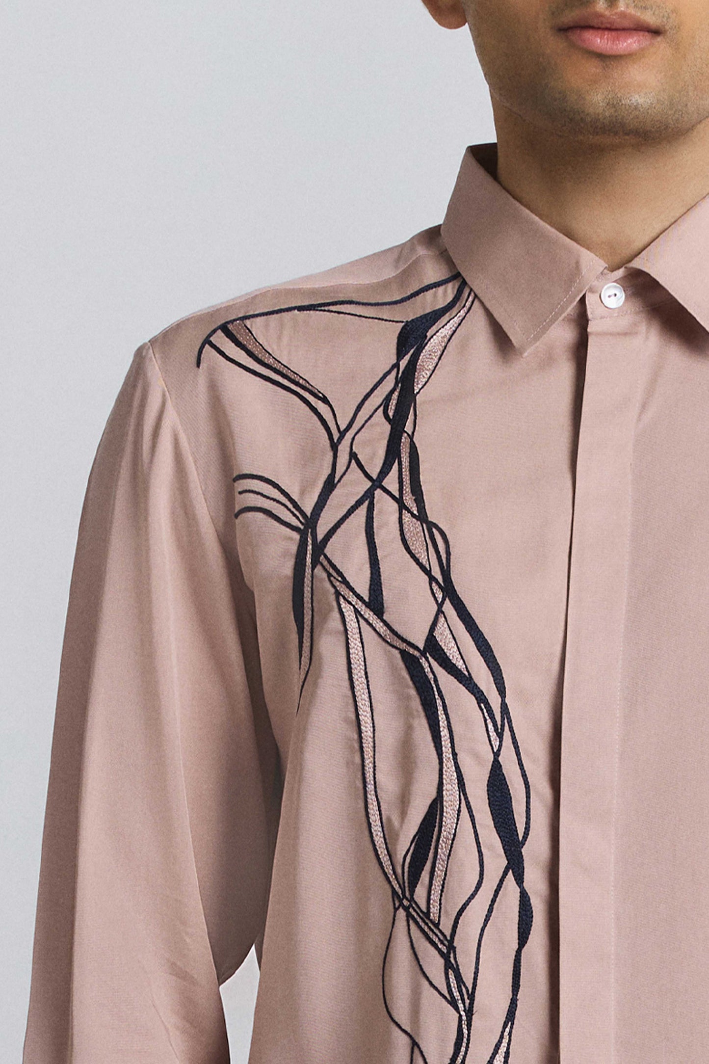 Polylineal Embroidered Shirt