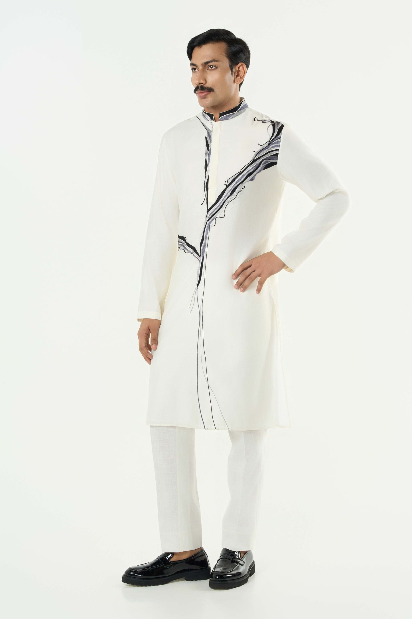 The Abstract Kurta - Ivory
