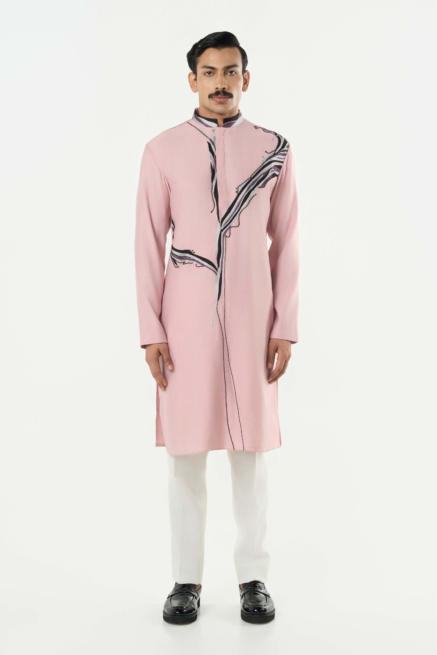The Abstract Kurta - Pastel Pink