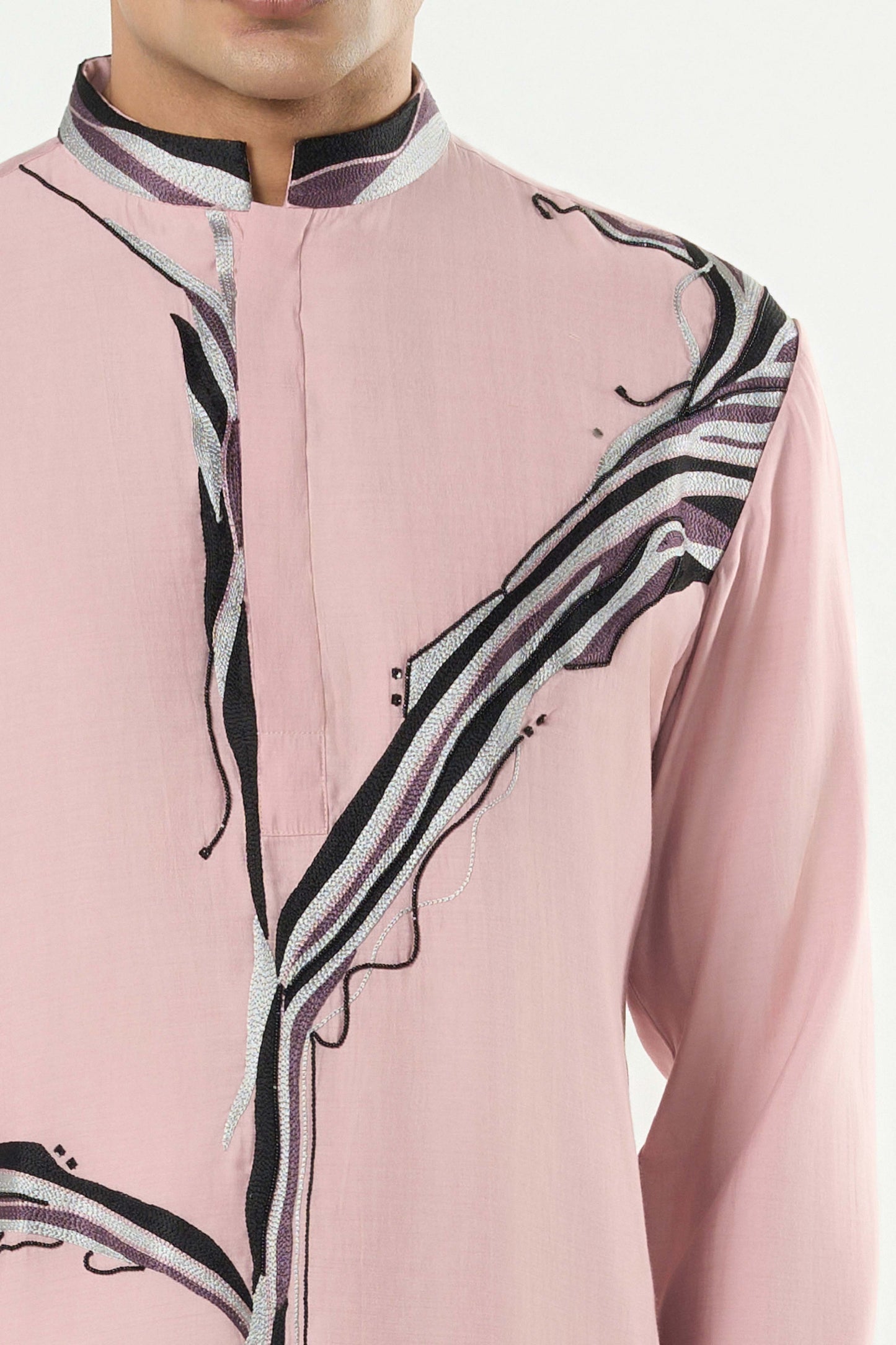 The Abstract Kurta - Pastel Pink